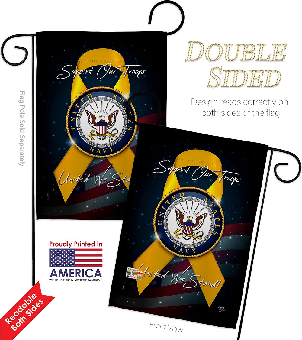 US Navy Garden House Flags Kit - Armed Forces USN Seabee Military Veteran Retiree Double-Sided Yard Banner (28x40 Inch) Made in USA - Perfect for Patriotic Home Decor, Military Appreciation Gifts & Outdoor Display