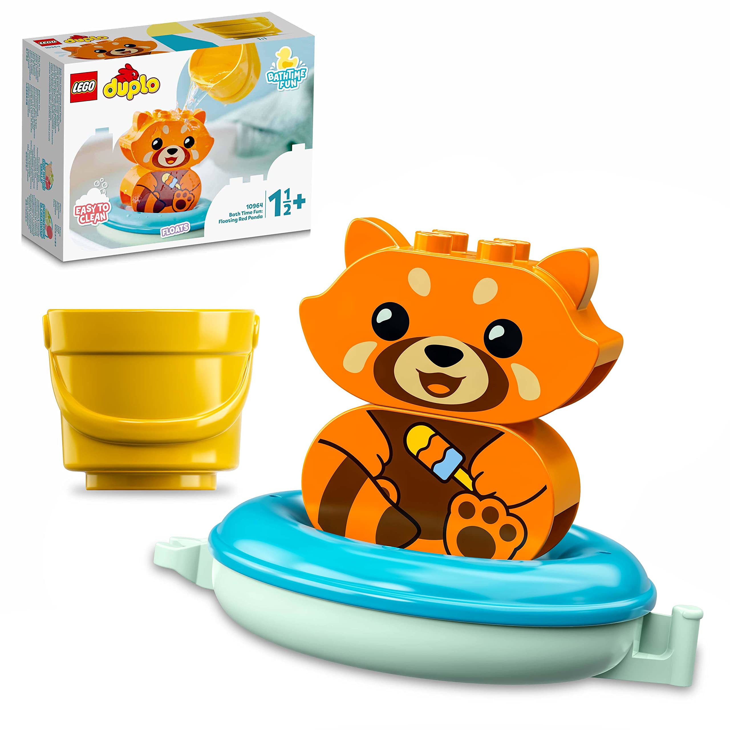 LEGO 10964 DUPLO Bathtub Fun: Floating Panda, Bath Toy for Babies & Toddlers 1.5-3 Years, Animal Bath Toys for Boys & Girls – Perfect for Bathtime Play & Early Learning