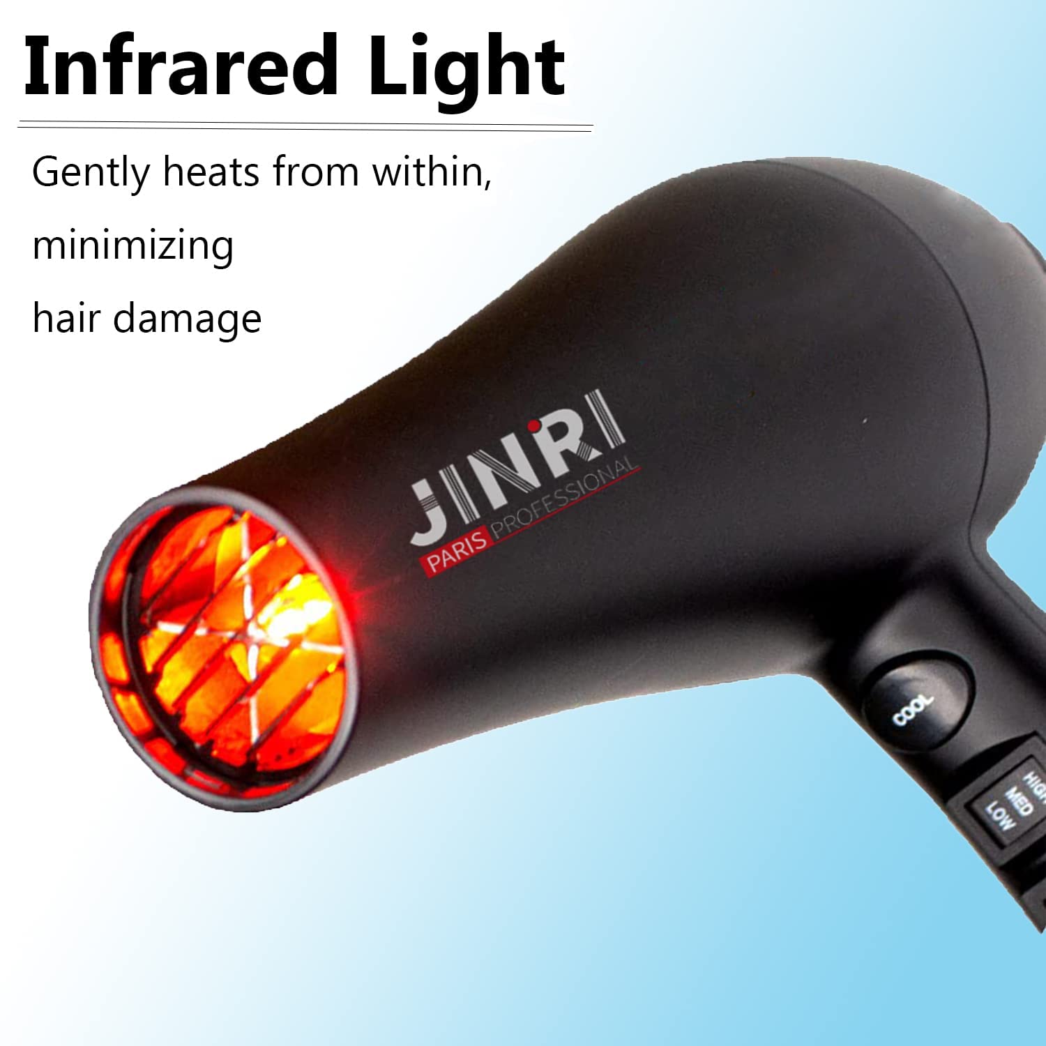 Professional Salon Infrared Hair Dryer with Negative Ions - Fast Drying Blow Dryer with Diffuser, Concentrator & Comb | Ultra Quiet Hair Dryer for Home & Salon Use | Perfect for Styling, Volumizing & Damaged Hair Care