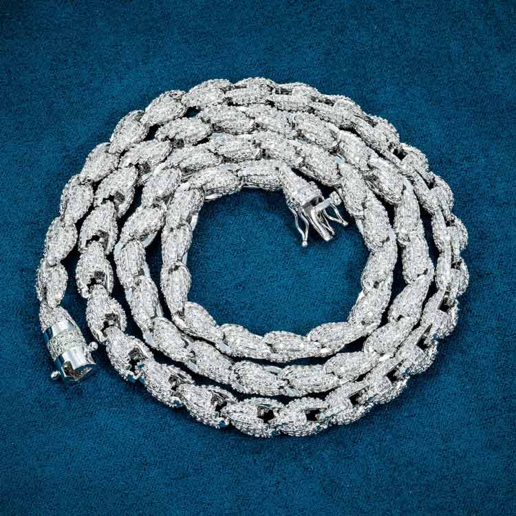24K Gold Plated Moissanite Cuban Link Chain Necklace 7mm Iced Out Tennis Chain for Men & Women - Perfect for Parties, Weddings, and Everyday Luxury