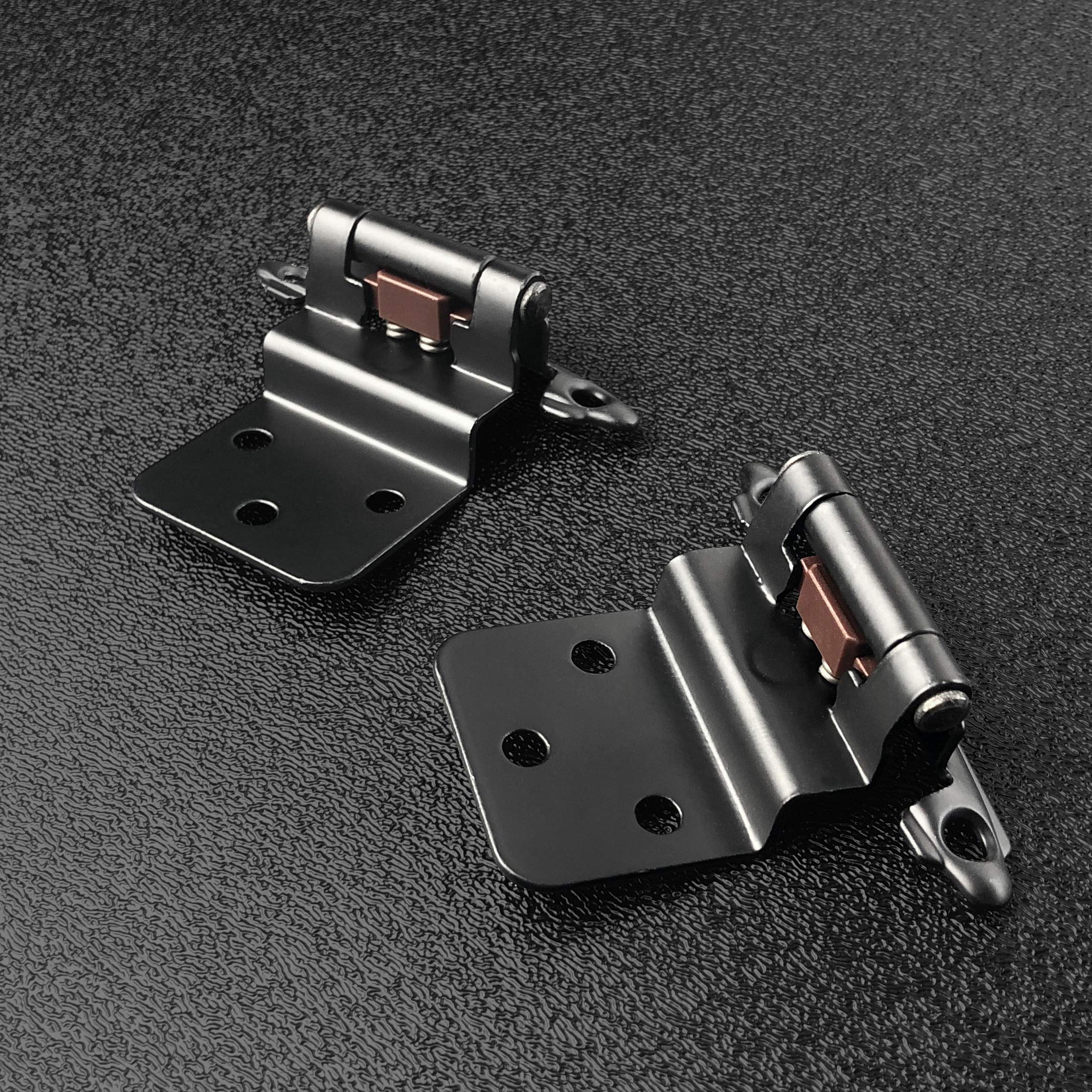 10-Pack ANGSTROM Partially Exposed Cabinet Hinges - 180° Self-Closing, Surface Mount 3/8