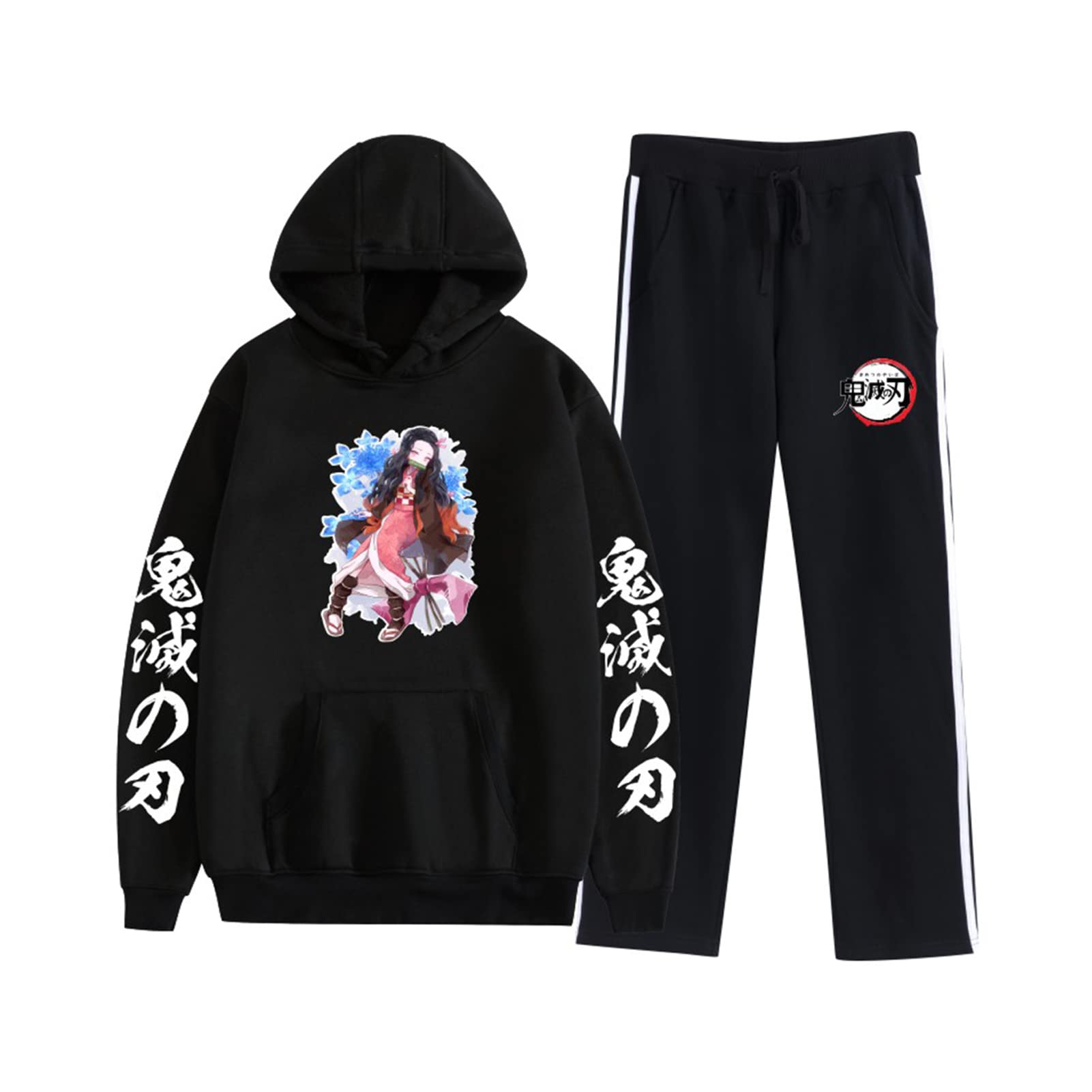 Unisex Demon Slayer Anime Hoodie & Sweatpants Set - Manga Inspired Casual Tracksuit for Cosplay & Daily Wear | Perfect for Anime Conventions, Lounge Wear & Street Fashion