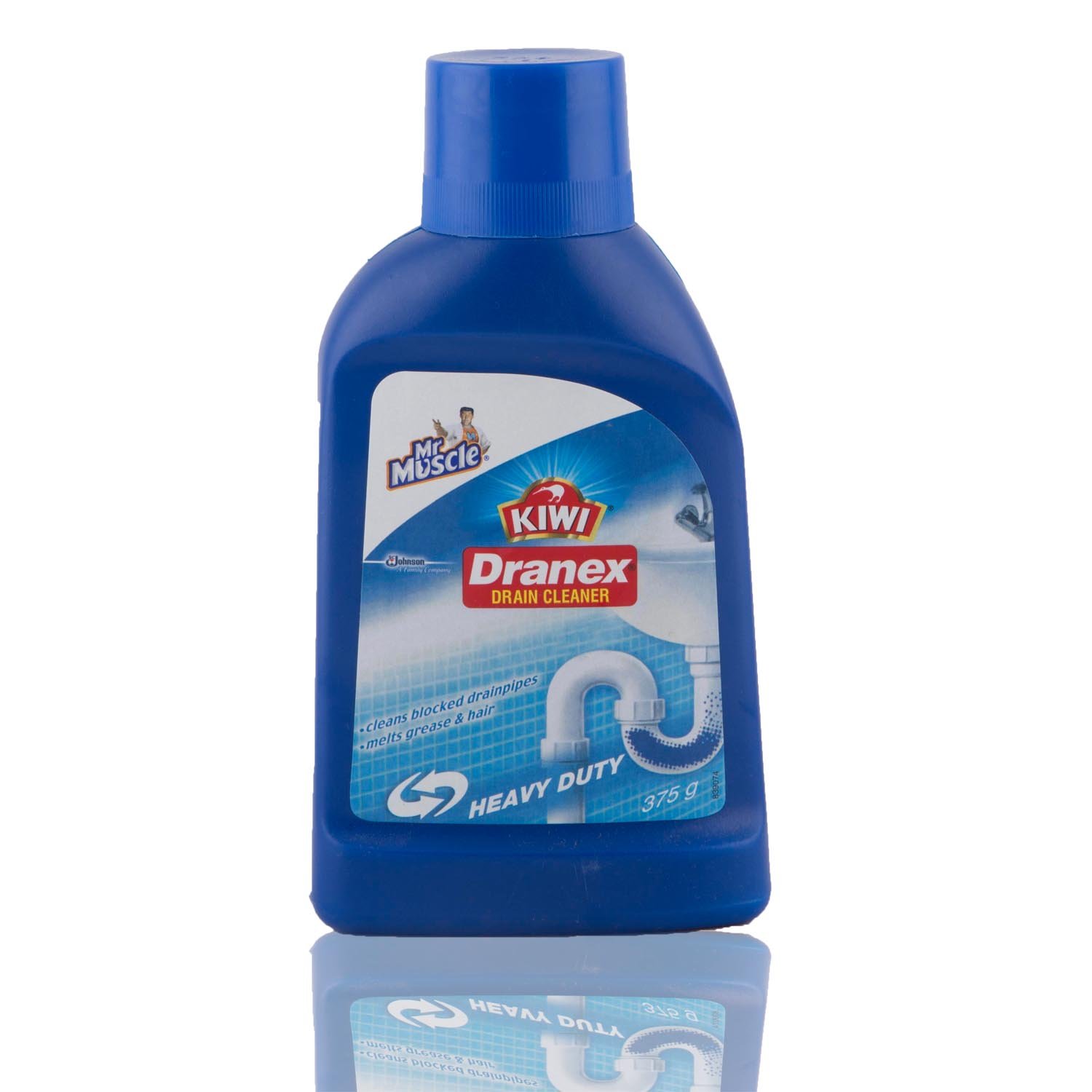 Mr. Muscle Dranex Drain Cleaner - Heavy Duty Clog Remover, 375g Bottle for Kitchen Sink, Shower & Bathtub Drain Maintenance