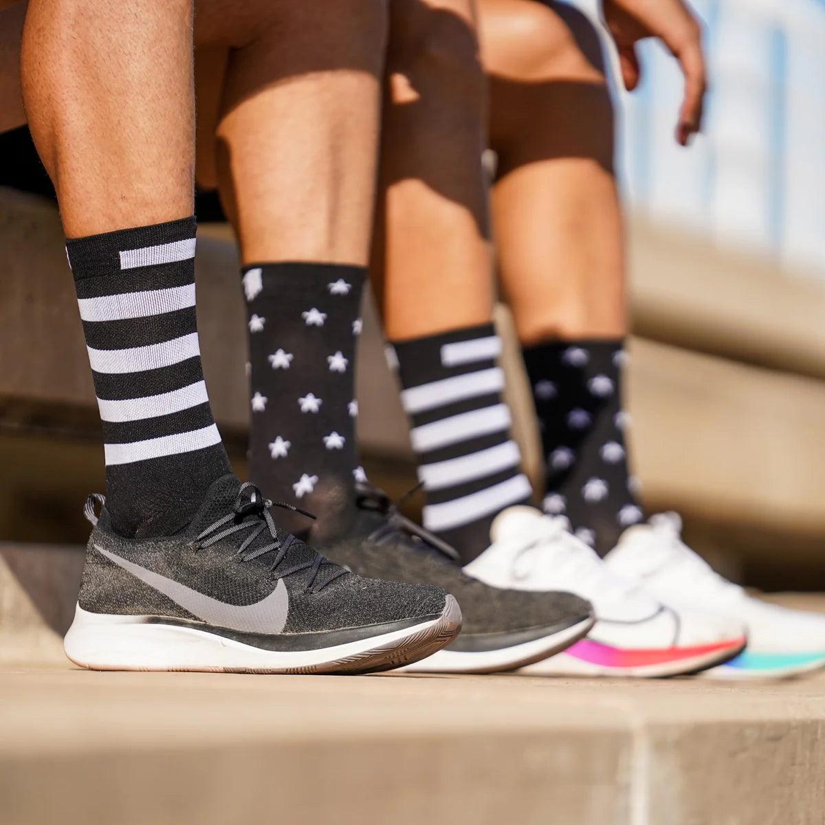 Sporcks Legend Black Running Socks for Men & Women - Breathable Cushioned Athletic Socks for Jogging, Gym Workouts & Marathon Training