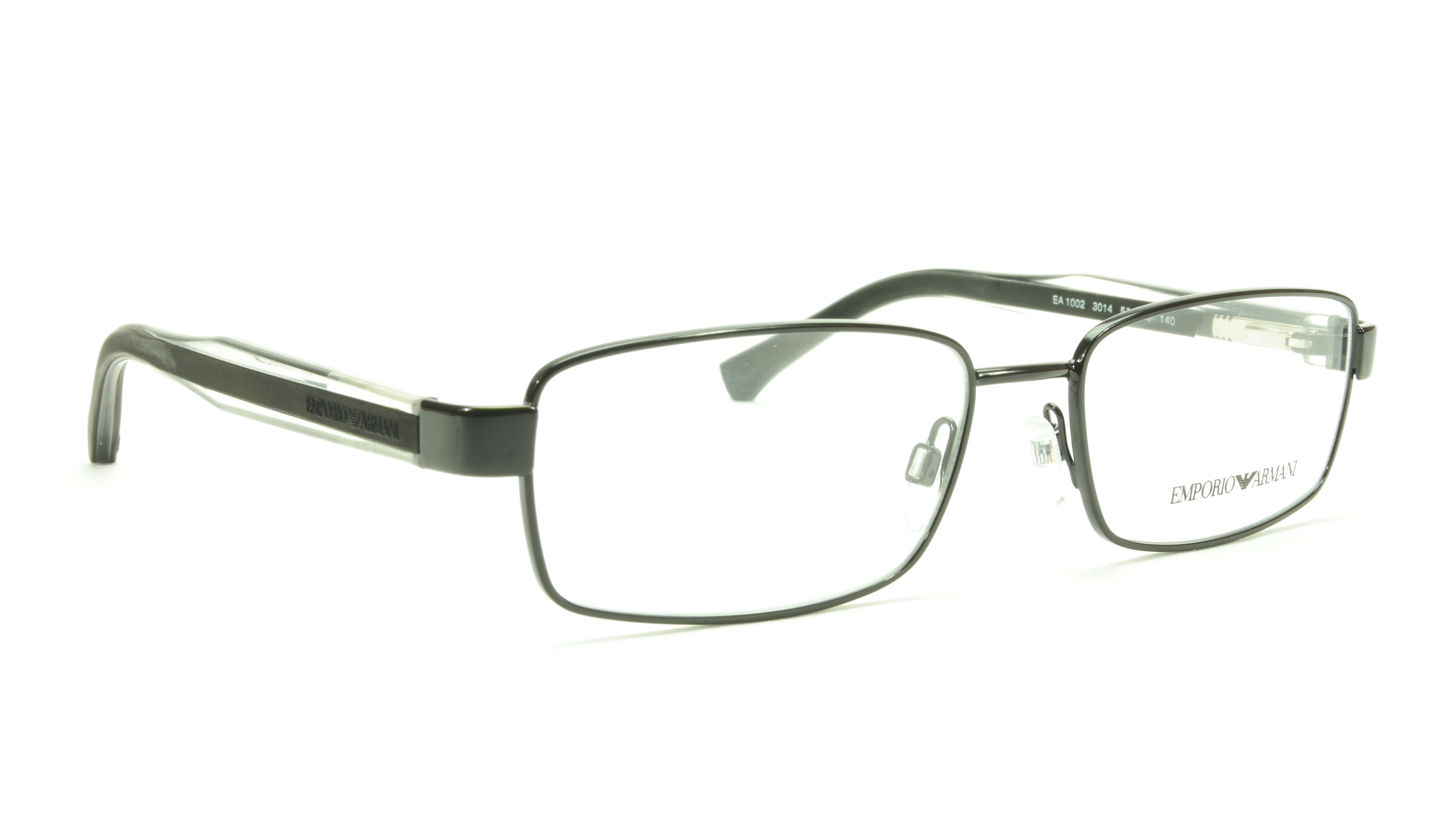 Emporio Armani EA1002 3014 Acetate Eyeglasses Frame - Black Transparent Crystal for Men & Women | Perfect for Office, Reading & Fashion Accessories
