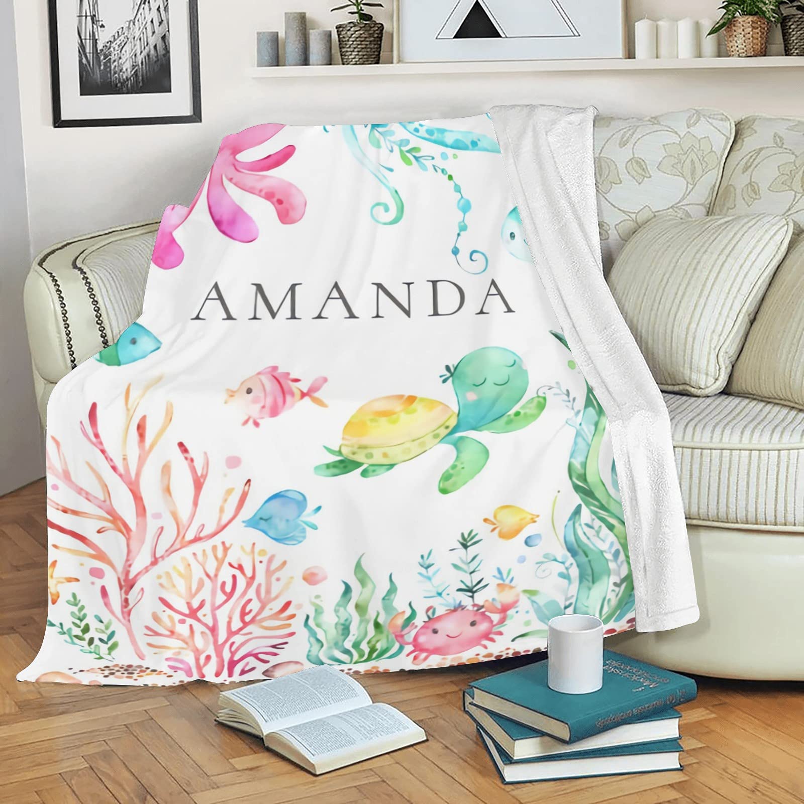 Personalized Baby Blanket with Name - Custom Elephant Baby Blanket for Boys & Girls | Super Soft Newborn Blanket | Neutral Nursery Decor | Perfect Baby Shower Gift & Nursery Essential