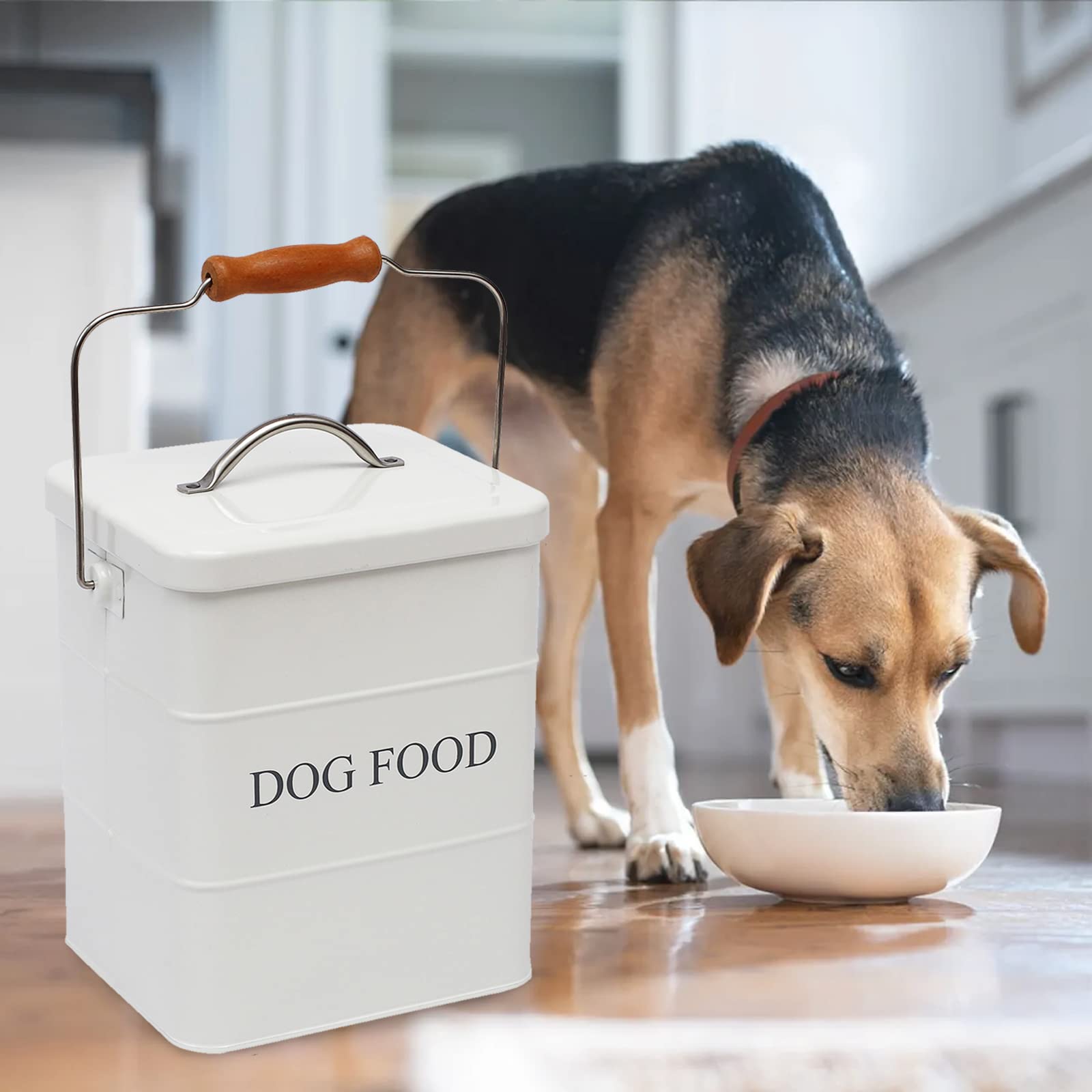 Geyecete Airtight Dog Food Storage Container with Lid & Spoon - Medium Pet Food Canister for Treats, Kibble & Dry Food - Ideal for Home, Travel & Pet Supplies Organization