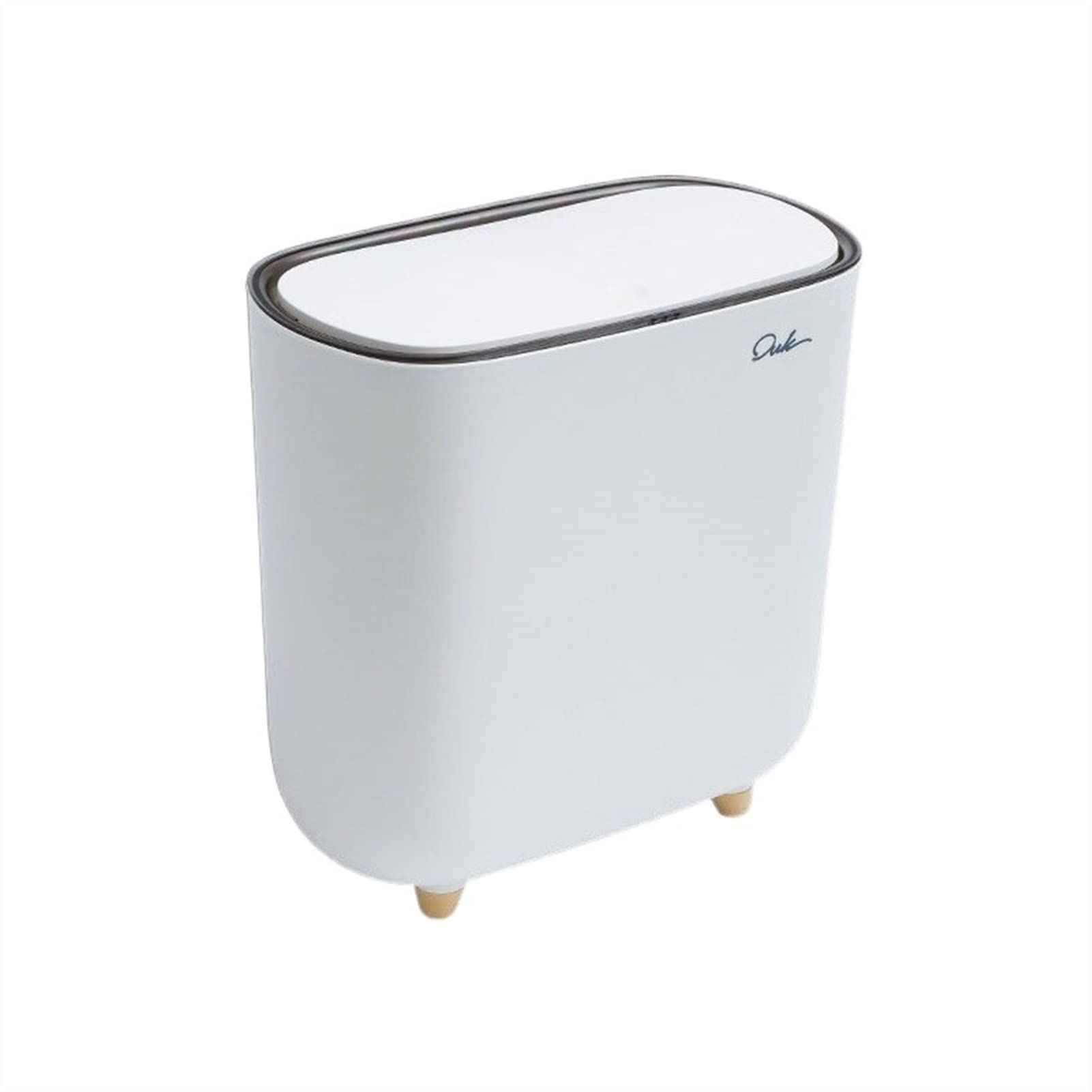 TOMYEUS 12L Slim Trash Can with Lid - Space Saving Narrow Garbage Bin for Bathroom, Kitchen, Living Room & Office - Small Waste Basket for Tight Spaces & Home Organization