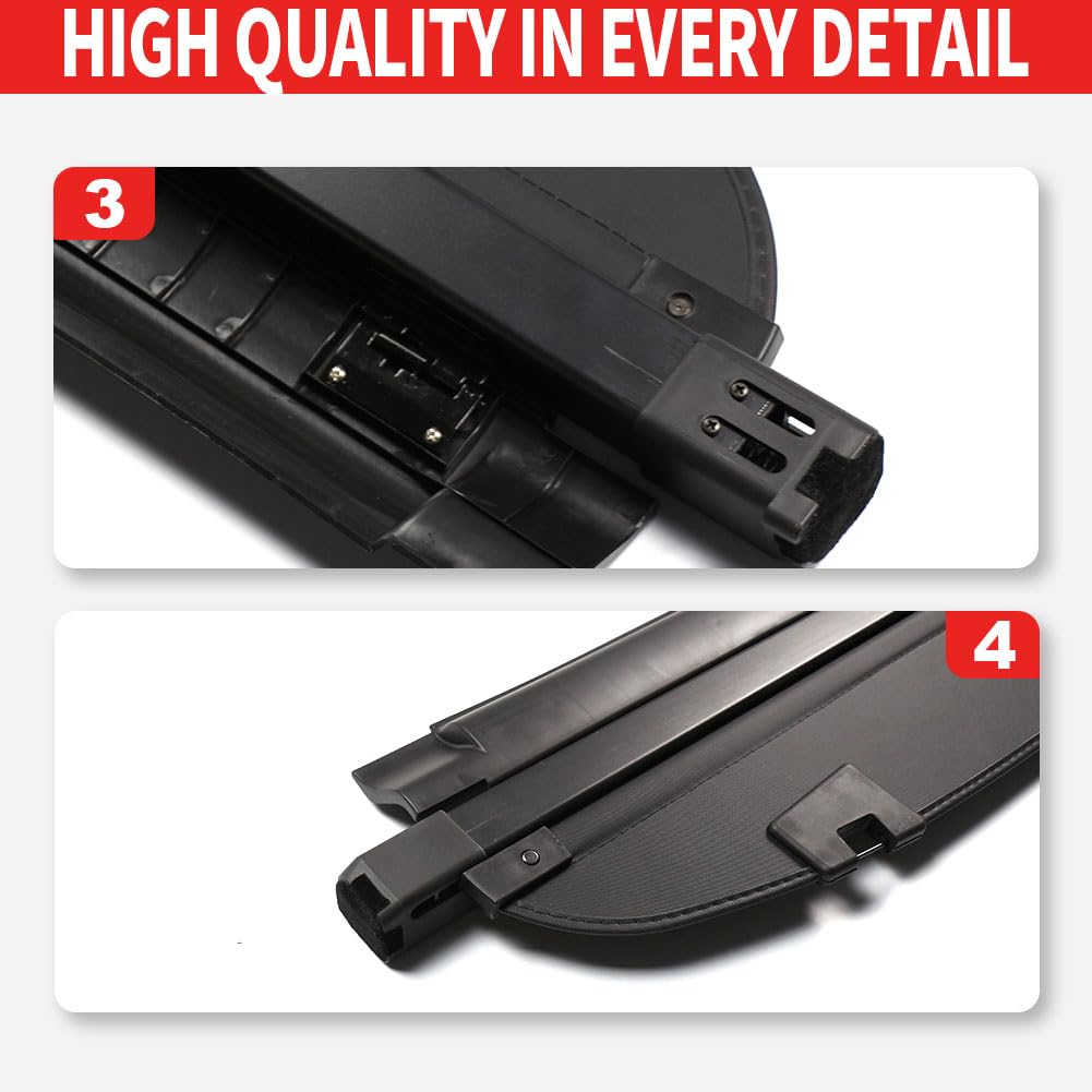 MarretooAuto Premium Cargo Cover for Mazda CX-5 (2017-2023 Models) - Durable Rebounding Plastic Trunk Liner Protector | Perfect for Road Trips, Grocery Hauling & Pet Transport