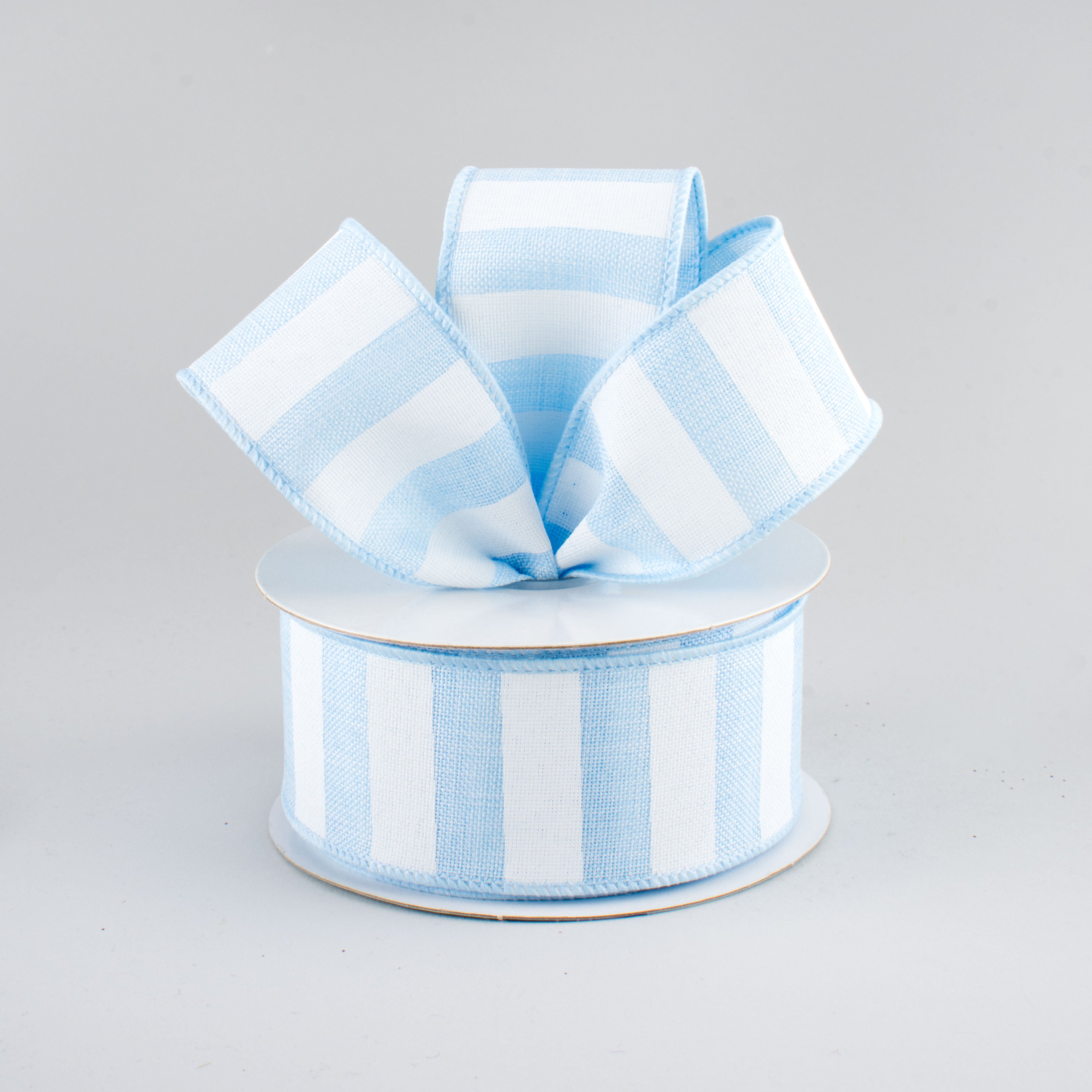 1.5 Inch Light Blue & White Horizontal Stripe Ribbon - 10 Yards Bulk Roll for Gift Wrapping, Party Decorations, and DIY Crafts