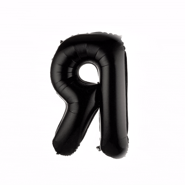 Balloonify Black Mylar Letter R Balloon - 40 Inch Large Foil Alphabet Balloon for Birthday Party Decorations, Wedding, Graduation & Baby Shower Events (1 Count Box)