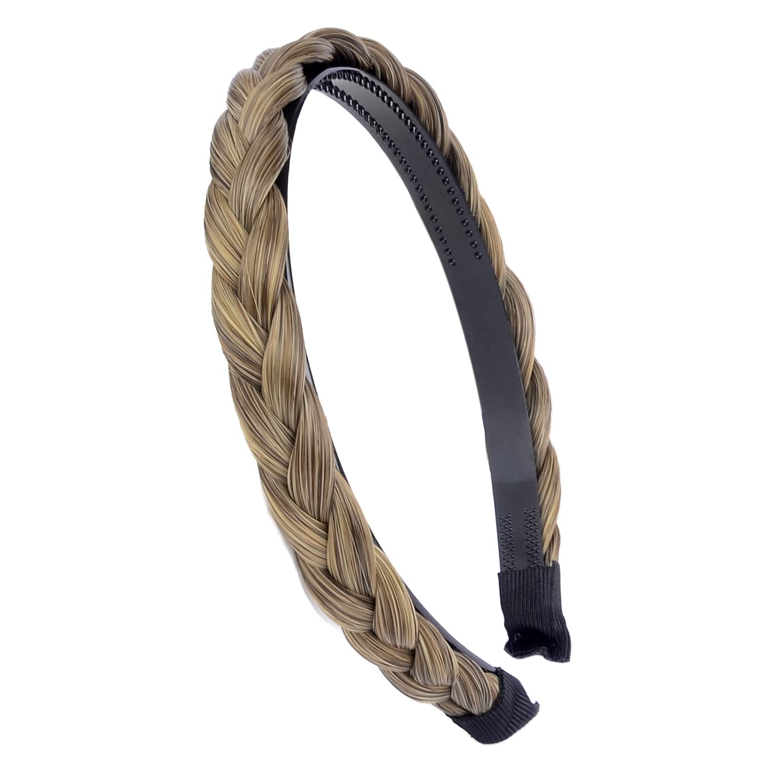 DIGUAN Synthetic Braided Headband with Teeth - 0.6 Inch Wide Hair Band for Women & Girls | Dark Blonde | Perfect for Everyday Wear, Parties & Special Occasions
