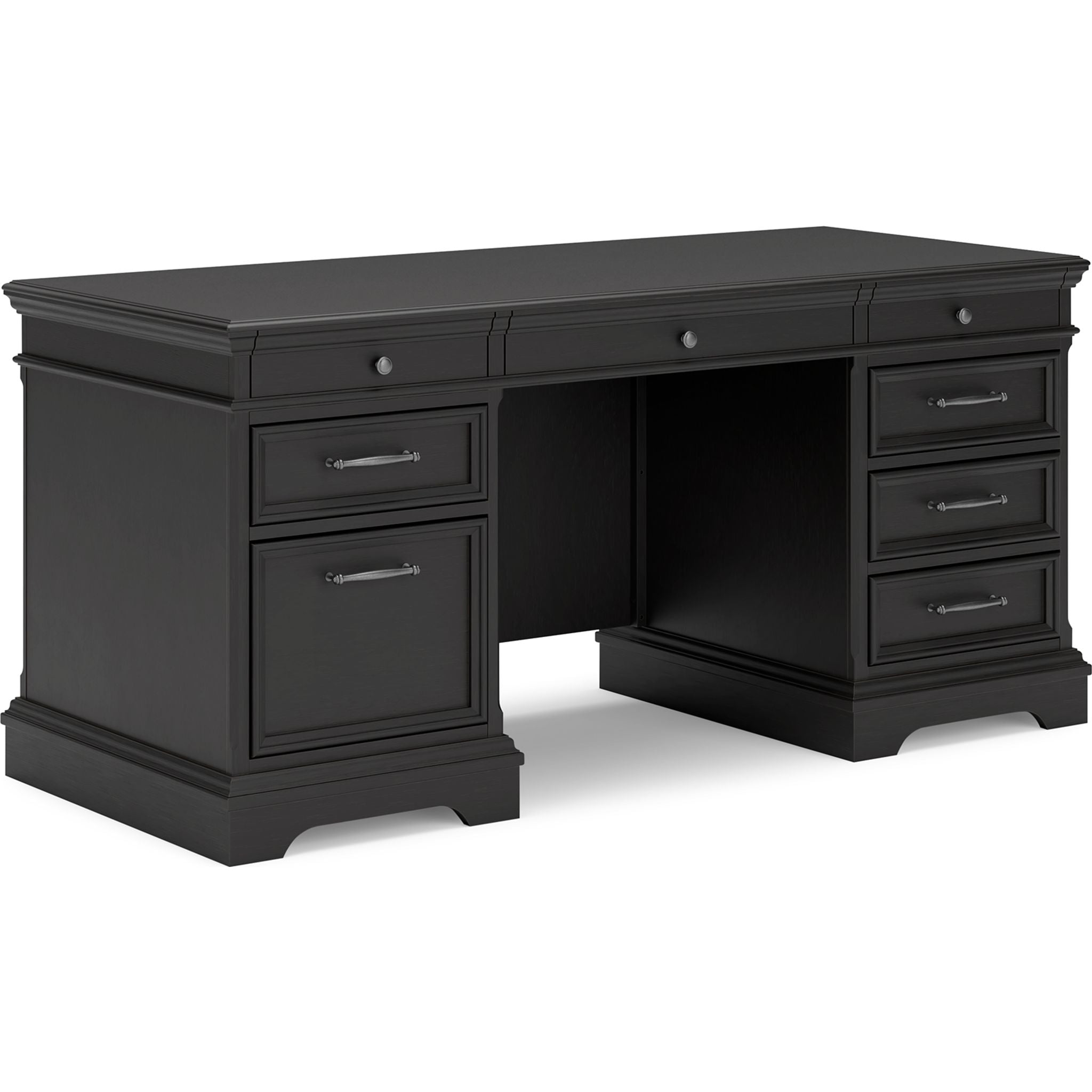 Beckincreek Black Modern Office Desk - Stylish & Durable Writing Desk for Home Office, Study, or Workspace