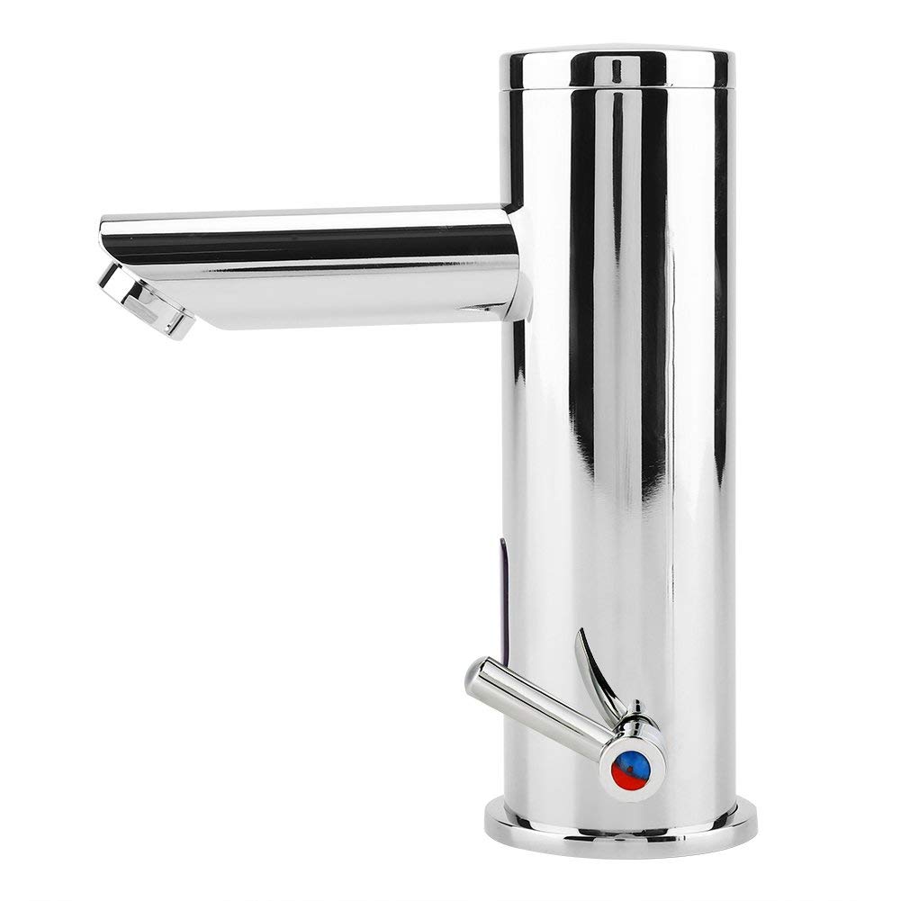 Automatic Infrared Sensor Touchless Bathroom Sink Faucet - Copper Brass Hands-Free Faucet with Hot & Cold Water - Ideal for Bathroom, Kitchen, and Public Restrooms