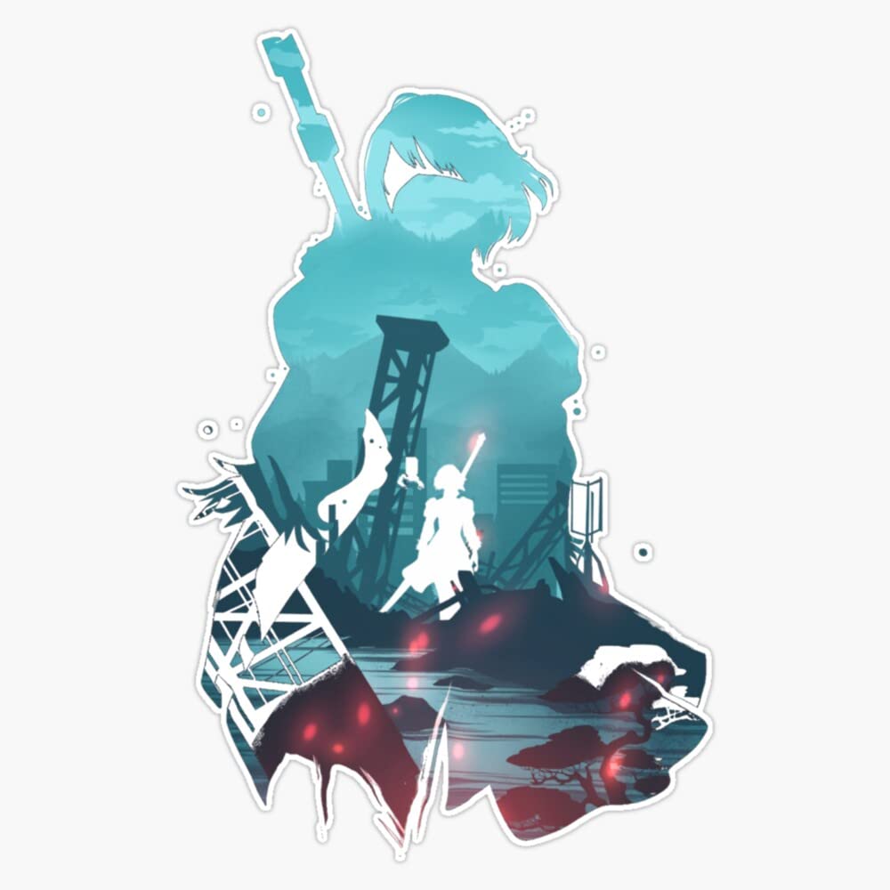 Nier Automata 2B Waifu Vinyl Decal Sticker - 5 Inch Waterproof Bumper Sticker - Perfect Gift for Anime Fans & Gamers - Great for Laptops, Cars, and Gaming Setups