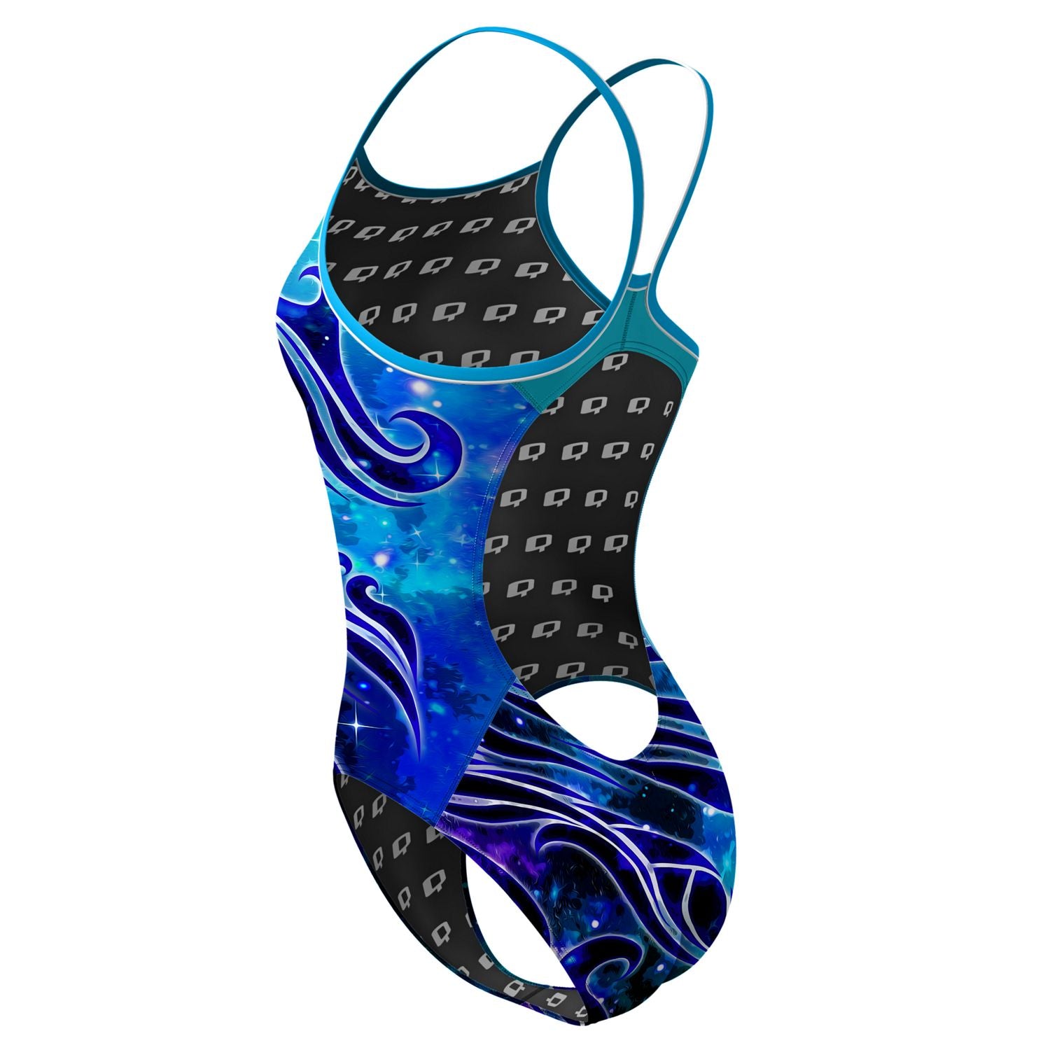 Mystic Waves Skinny Strap Swimsuit - Sexy One Piece Bathing Suit for Women, Perfect for Beach Vacation & Pool Party