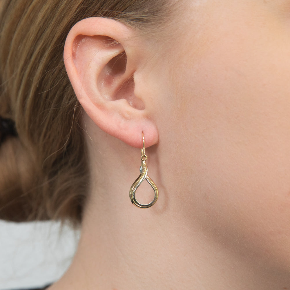 9ct White and Yellow Gold Two-Tone Teardrop Earrings for Women - Elegant Dangle Drop Earrings for Parties, Weddings & Special Occasions