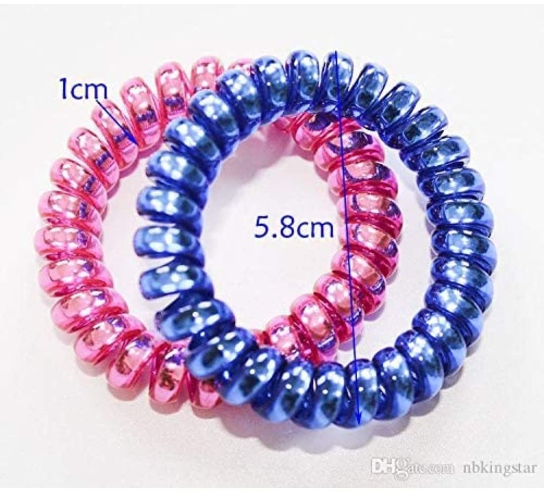 Aashirwad 12-Piece Spiral Stretch Ponytail Holders - Colorful Unbreakable Hair Ties for Women & Girls | Telephone Wire Hair Rings, Slinky Hair Elastics | Perfect for Workouts, School, and Everyday Hairstyles