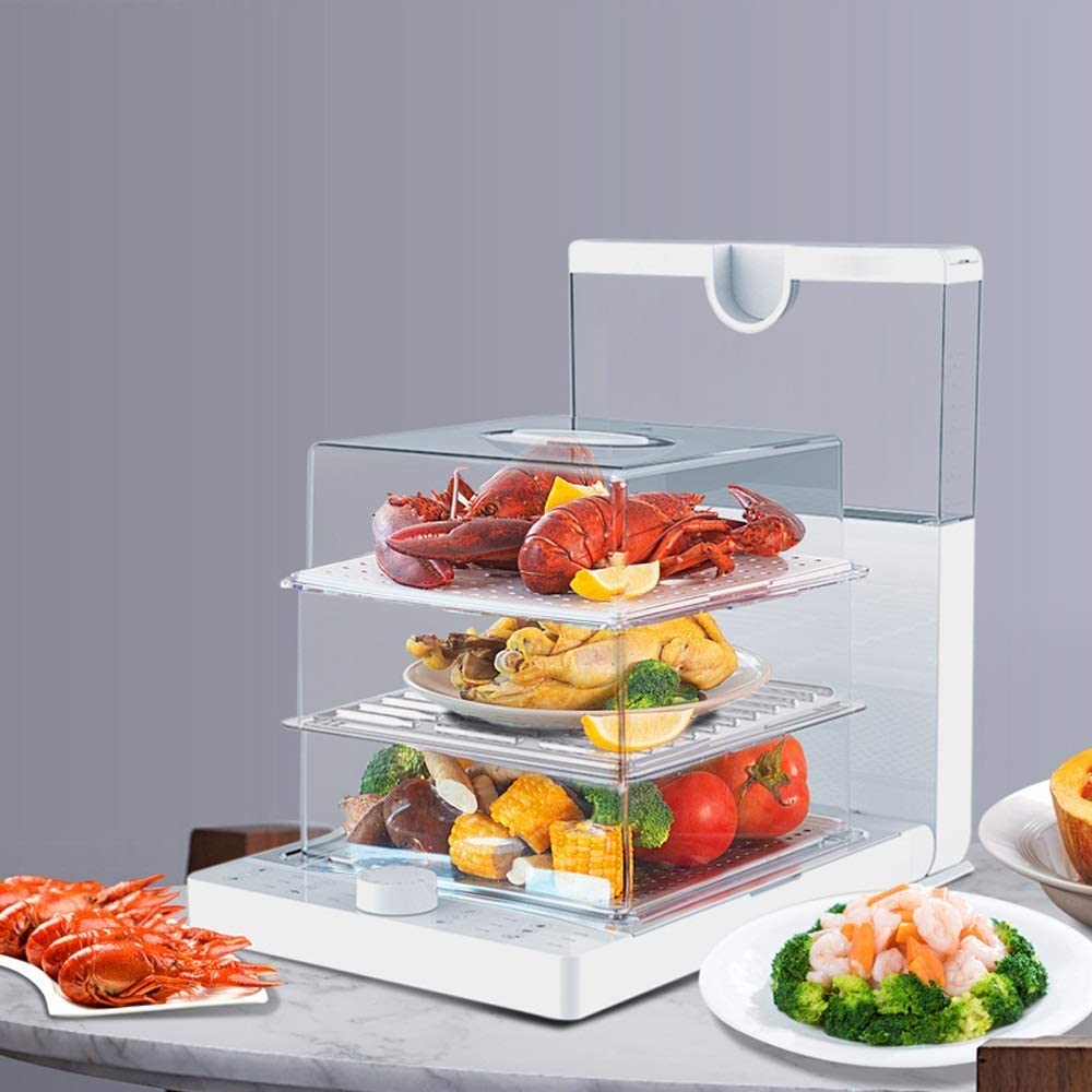 ADAPEY Electric Food Steamer - 3-Tier Foldable Rice Cooker & Multi-Function Cooking Machine for Home, Perfect for Seafood, Vegetables & Meal Prep | Ideal for Small Kitchens, Dorms & Healthy Eating