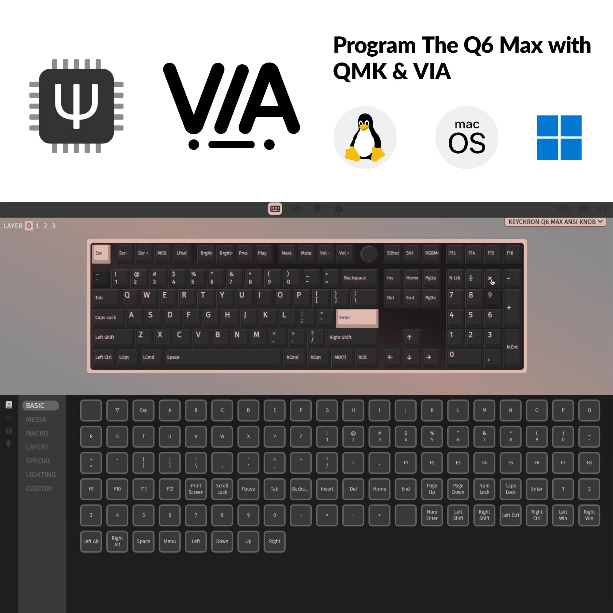 Keychron Q6 Max Custom Mechanical Keyboard - Full Size, Wireless Bluetooth/2.4GHz/USB-C, QMK/VIA Programmable, RGB Backlit, Hot-Swappable Gateron Red Switches for Mac/Windows/Linux (White) | Perfect for Office, Gaming & Programming