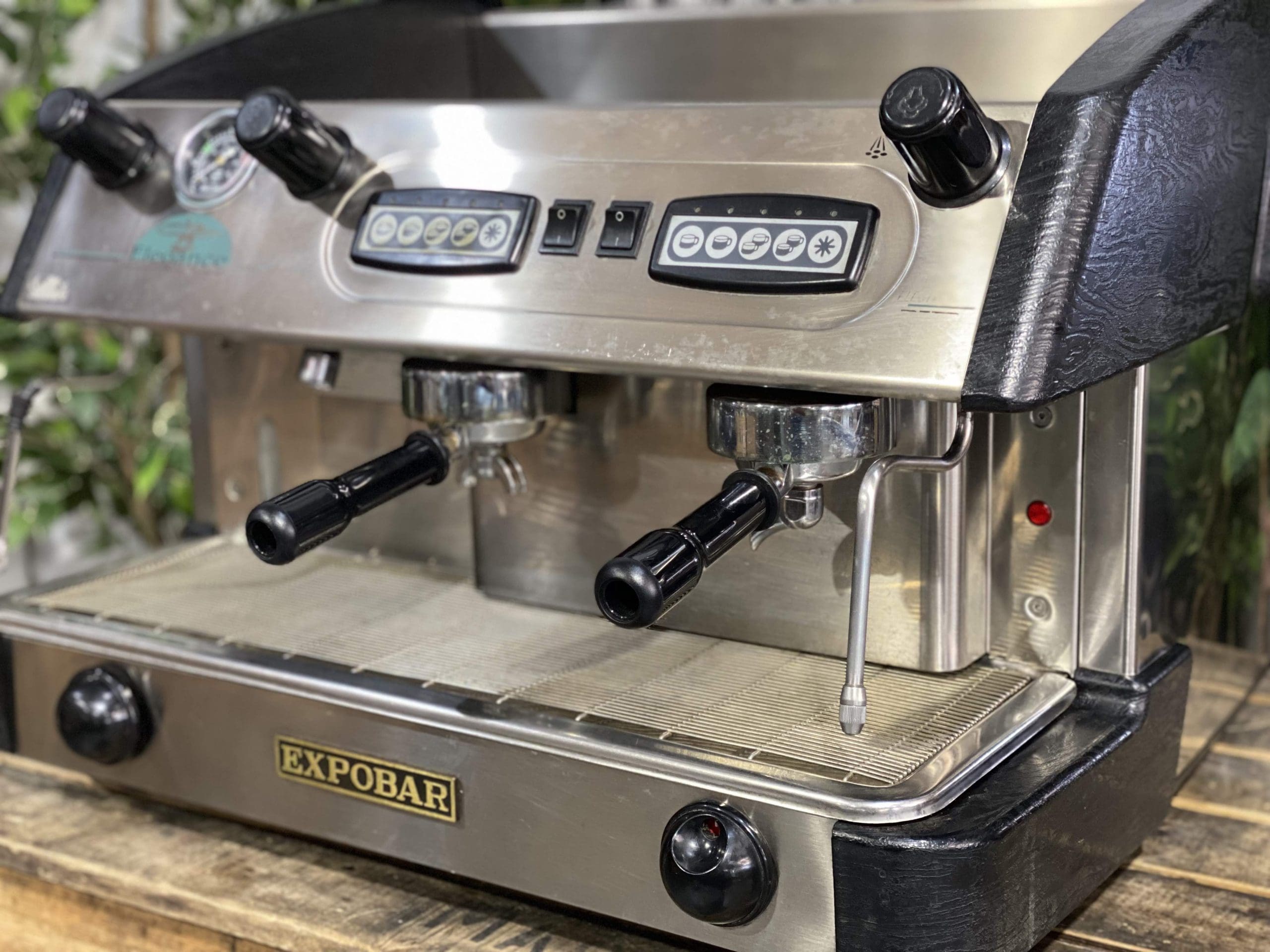 Expobar Elegance Low Cup 2 Group Espresso Machine - Black & Stainless Steel Commercial Coffee Maker for Cafes, Restaurants and Coffee Shops