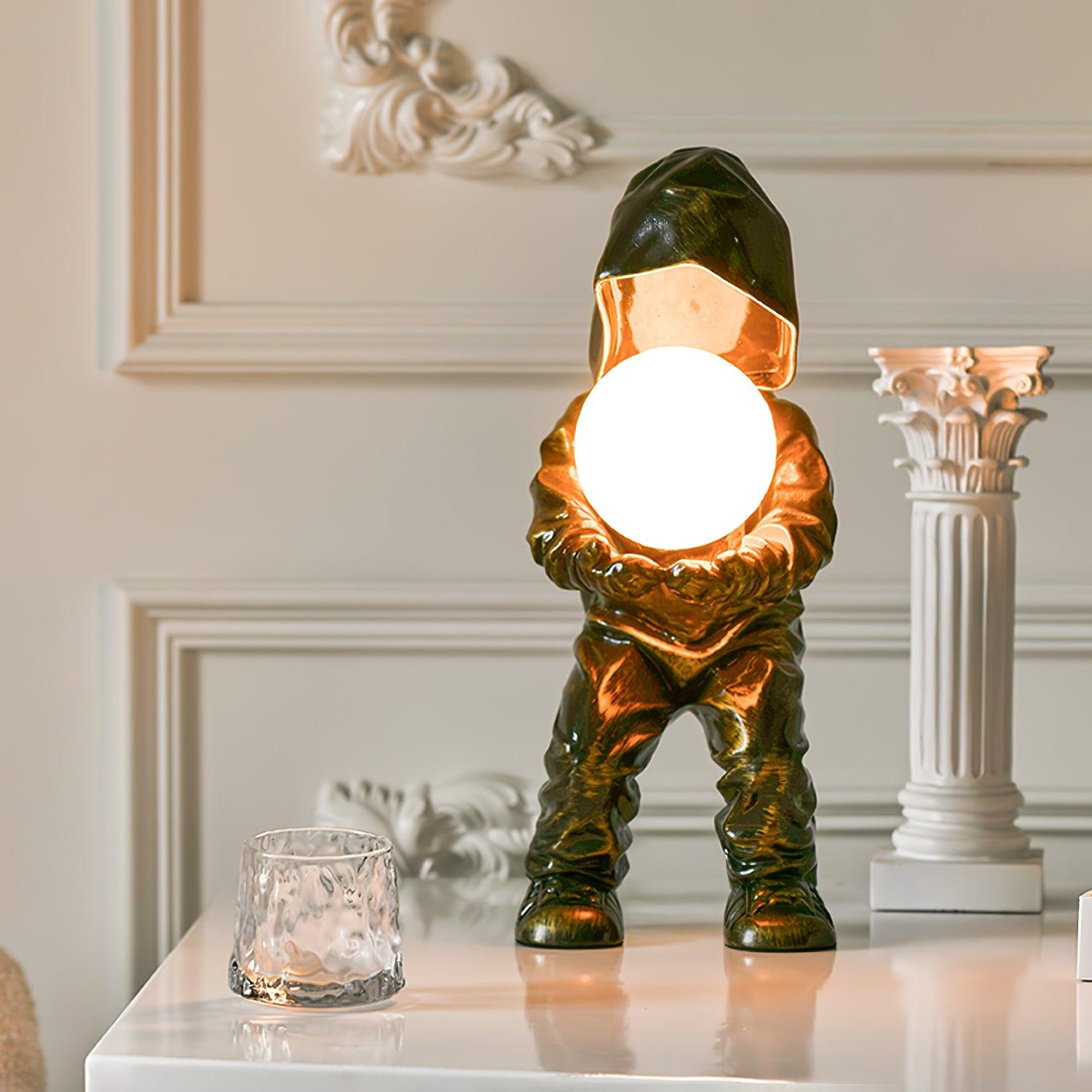 Hacker Planet Table Lamp - Modern LED Night Light for Bedroom, Living Room, Office - Space-Themed Decorative Lighting for Kids & Adults