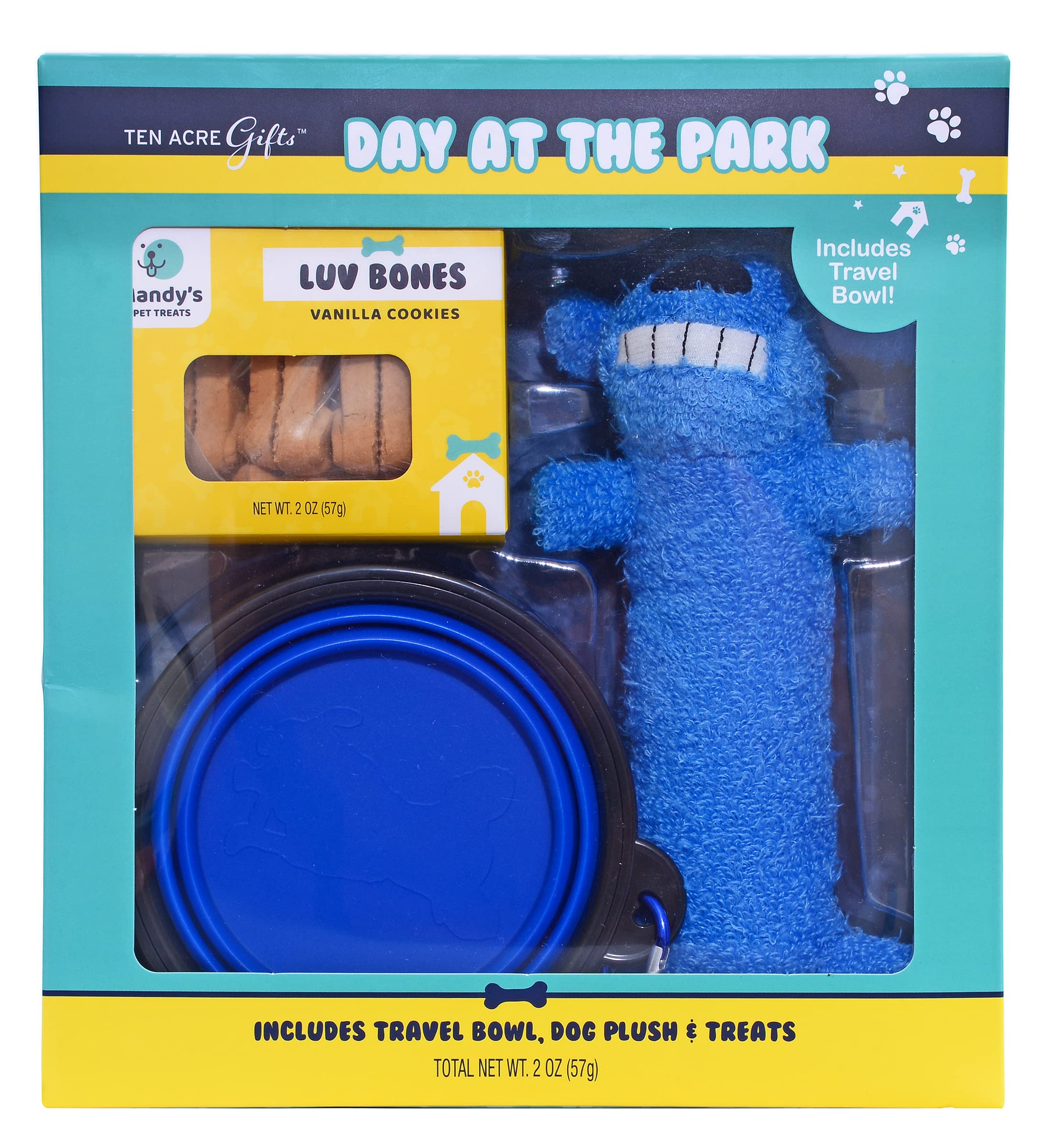 Dog Travel Bowl & Plush Toy Set - Perfect Pet Accessories for Park Outings