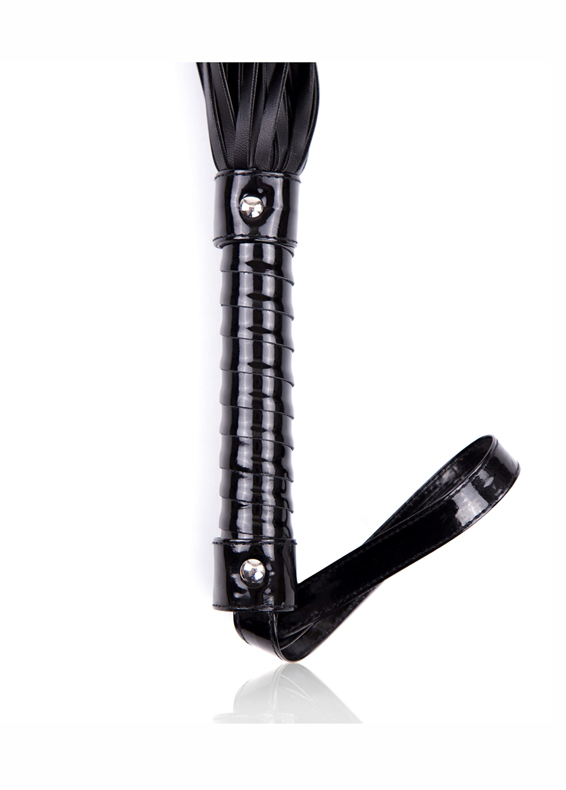 Premium Black Leather BDSM Whip for Adults - 28