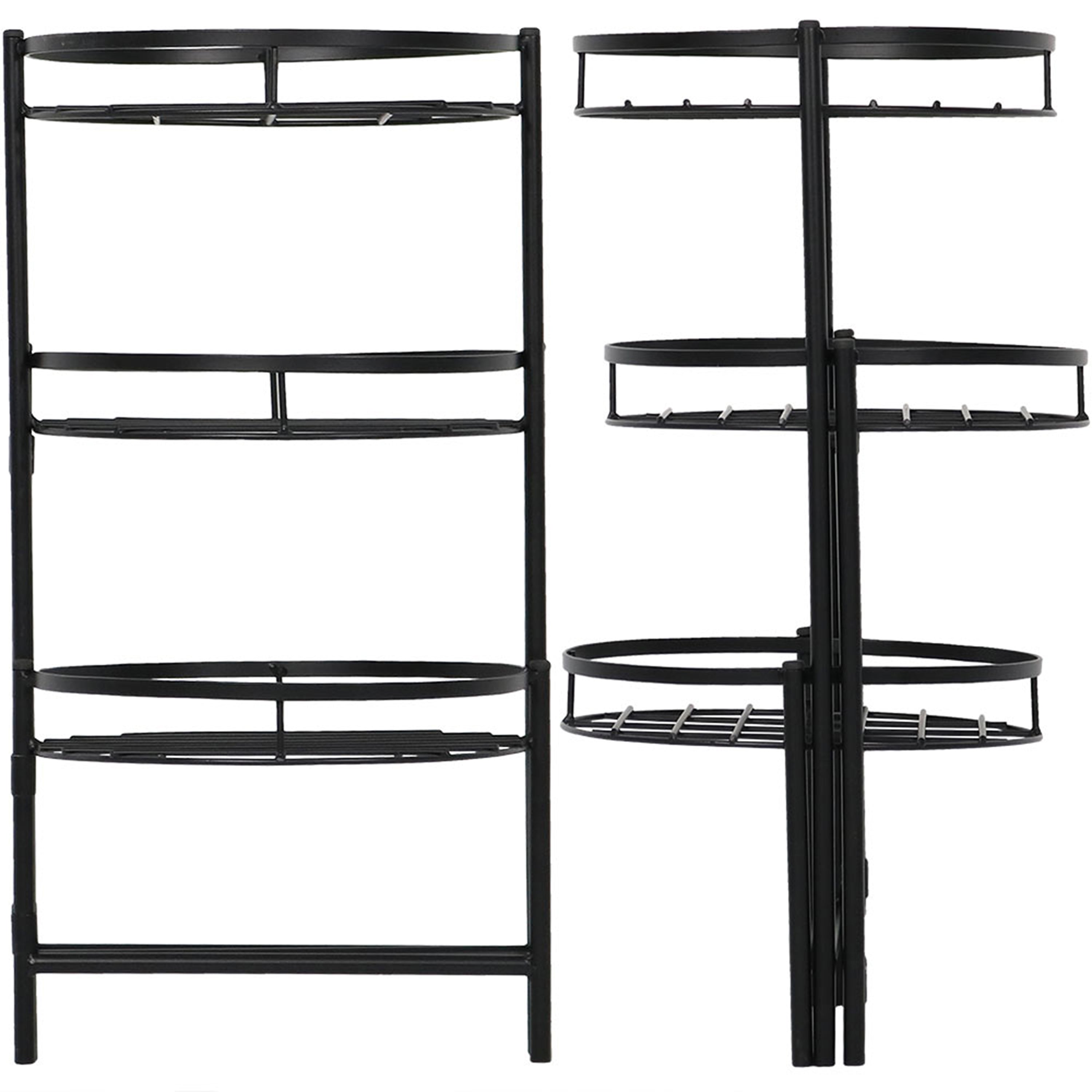 Black 3-Tiered Plant Stand Set of 2 - 22 Inch Height - Perfect for Indoor/Outdoor Garden Decor, Patio, Balcony & Home Organization
