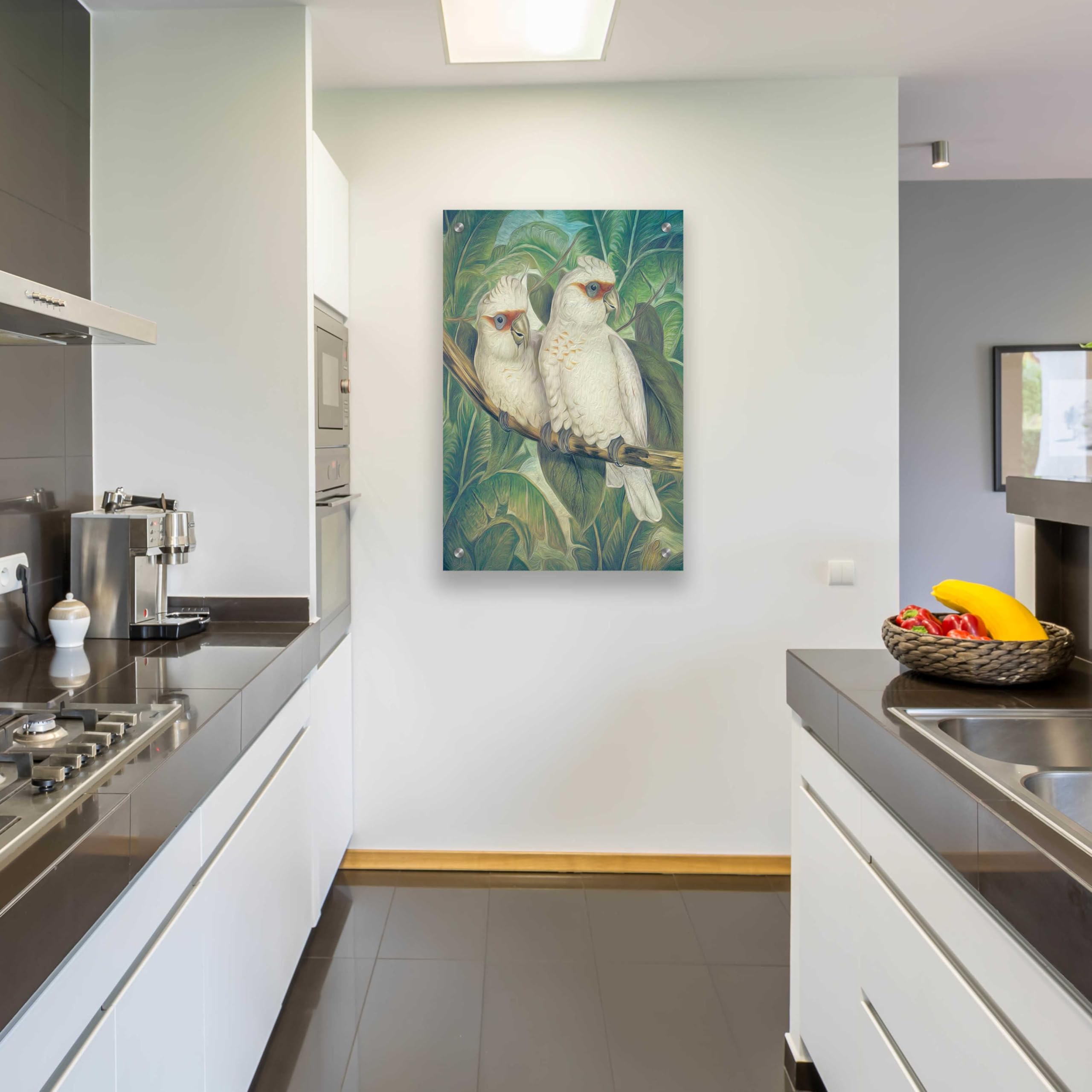 Steve Hunziker 'Painted Plumage Three' Acrylic Glass Wall Art - 24x36 Inches Modern Bird Painting for Living Room, Bedroom & Office Decor