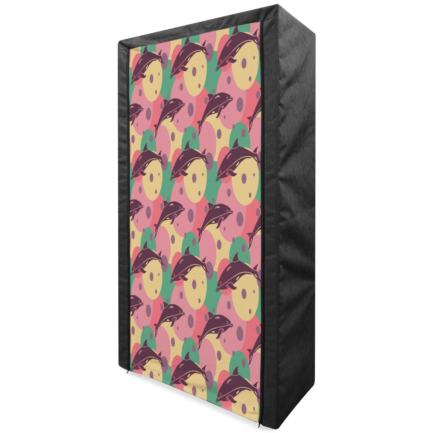 Ambesonne Portable Fabric Wardrobe with Shelves - 33.5