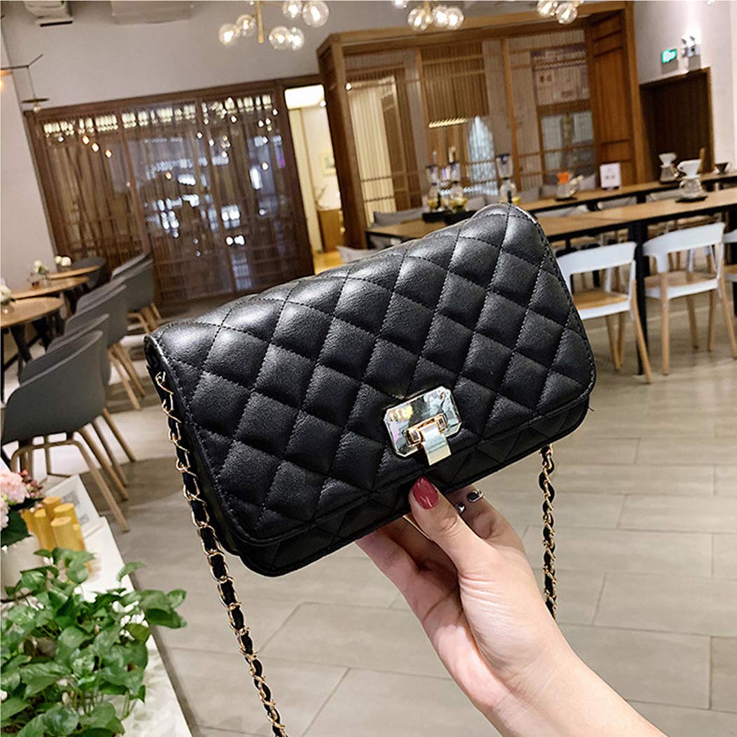 HAKSIM Women's Leather Shoulder Bag - Fashion Quilted Designer Crossbody Purse with Chain Strap | Perfect for Work, Travel & Evening Events