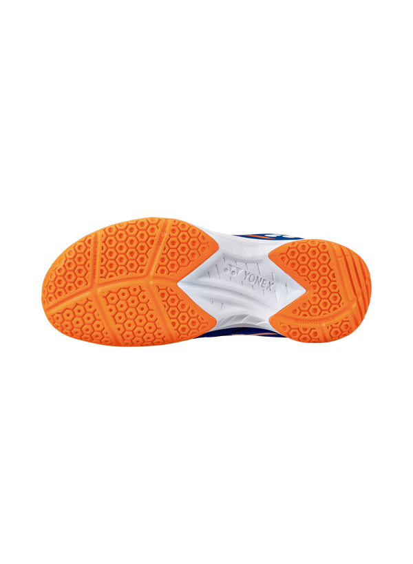 Yonex Power Cushion 39 Wide Badminton Shoes for Men & Women - Comfortable Court Sneakers for Badminton, Tennis & Indoor Sports (Blue/Orange)