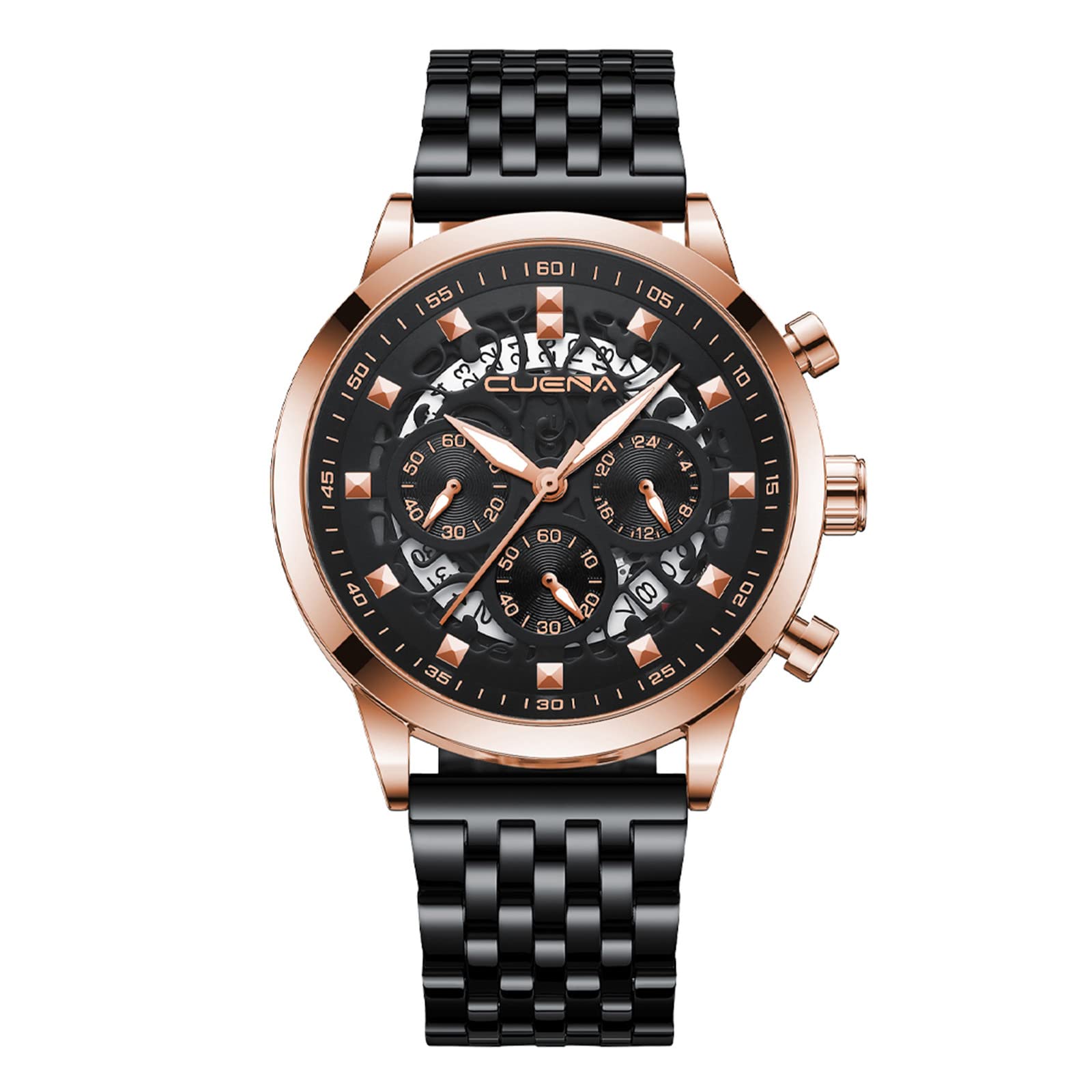 Men's Solar Power Sports Watch - Waterproof Steel Belt for Business & Outdoor