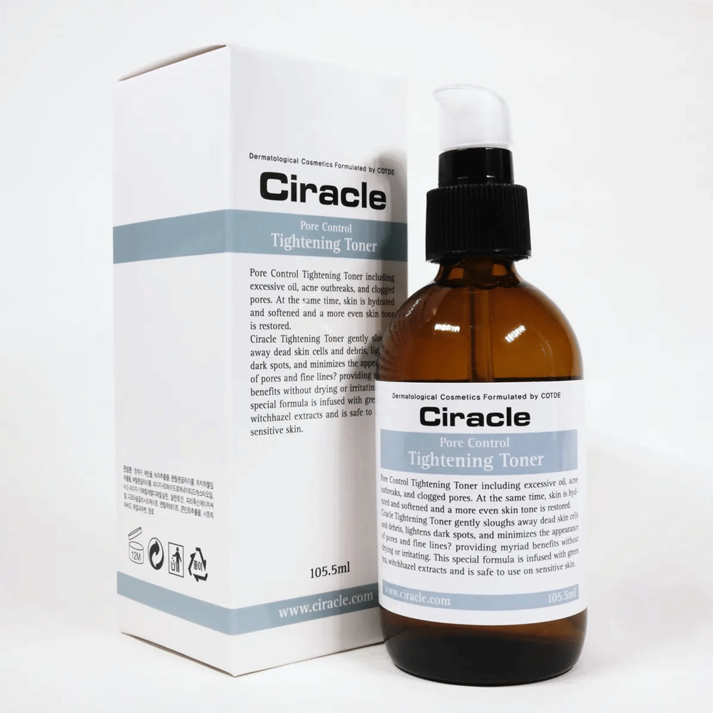 Ciracle Pore Control Tightening Toner 105.5ml - Korean Skincare for Oily & Large Pores, Refining & Mattifying Facial Toner | Perfect for Daily Skincare Routine & Acne-Prone Skin