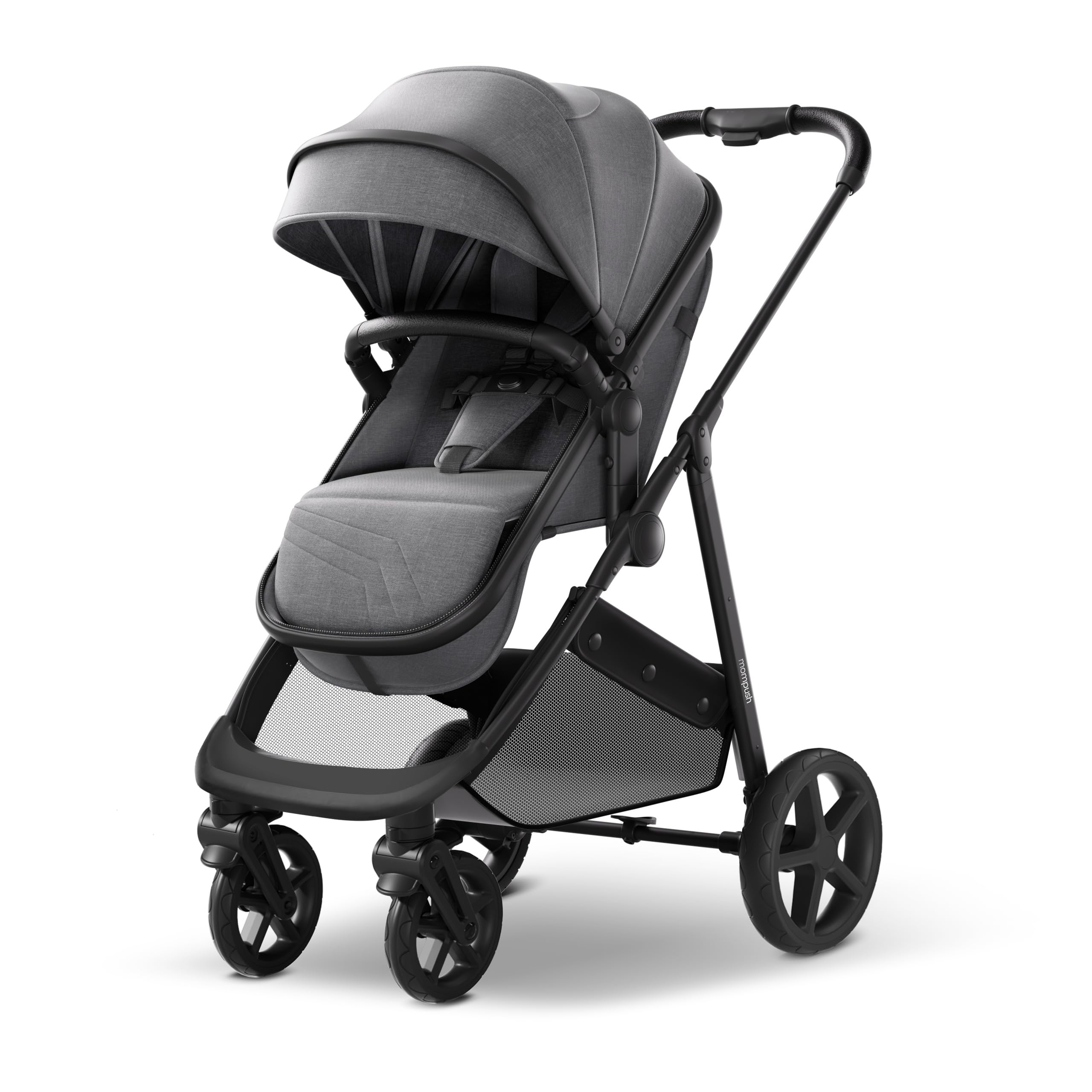 Mompush Wiz 2-in-1 Convertible Baby Stroller with Bassinet & Reversible Seat, Foldable Lightweight Infant Stroller with Large UPF 50+ Canopy - Perfect for Newborns, Travel & Everyday Use