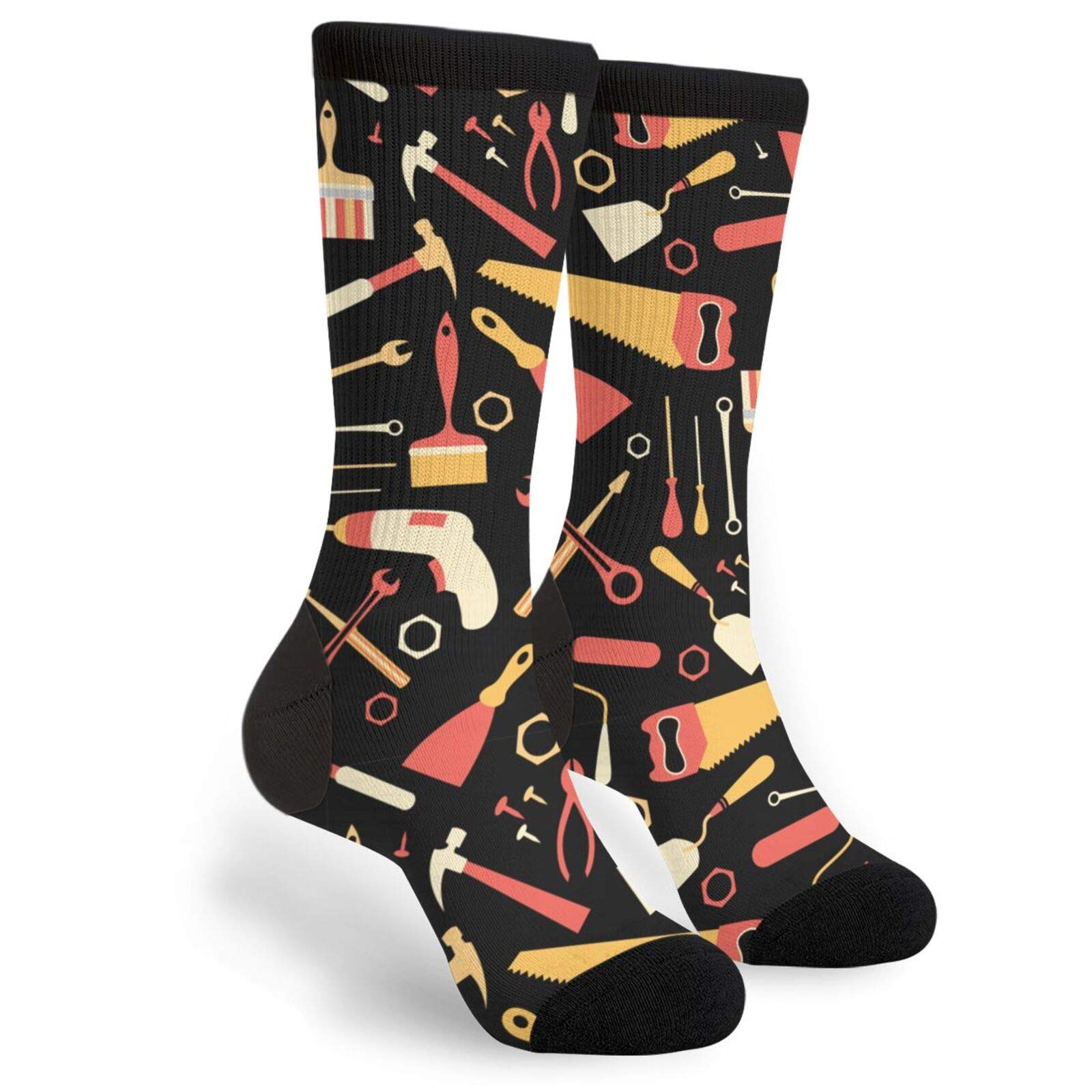 Yaateeh High Ankle Crew Socks for Men & Women - Comfortable Mid Calf Dress Socks, Breathable Long Tube Socks for Work, Office & Casual Wear