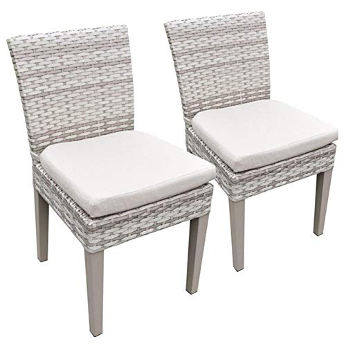 TK Classics Fairmont Patio Dining Side Chairs (Set of 2) - Beige Weather-Resistant Outdoor Chairs for Garden, Poolside & Backyard Relaxation