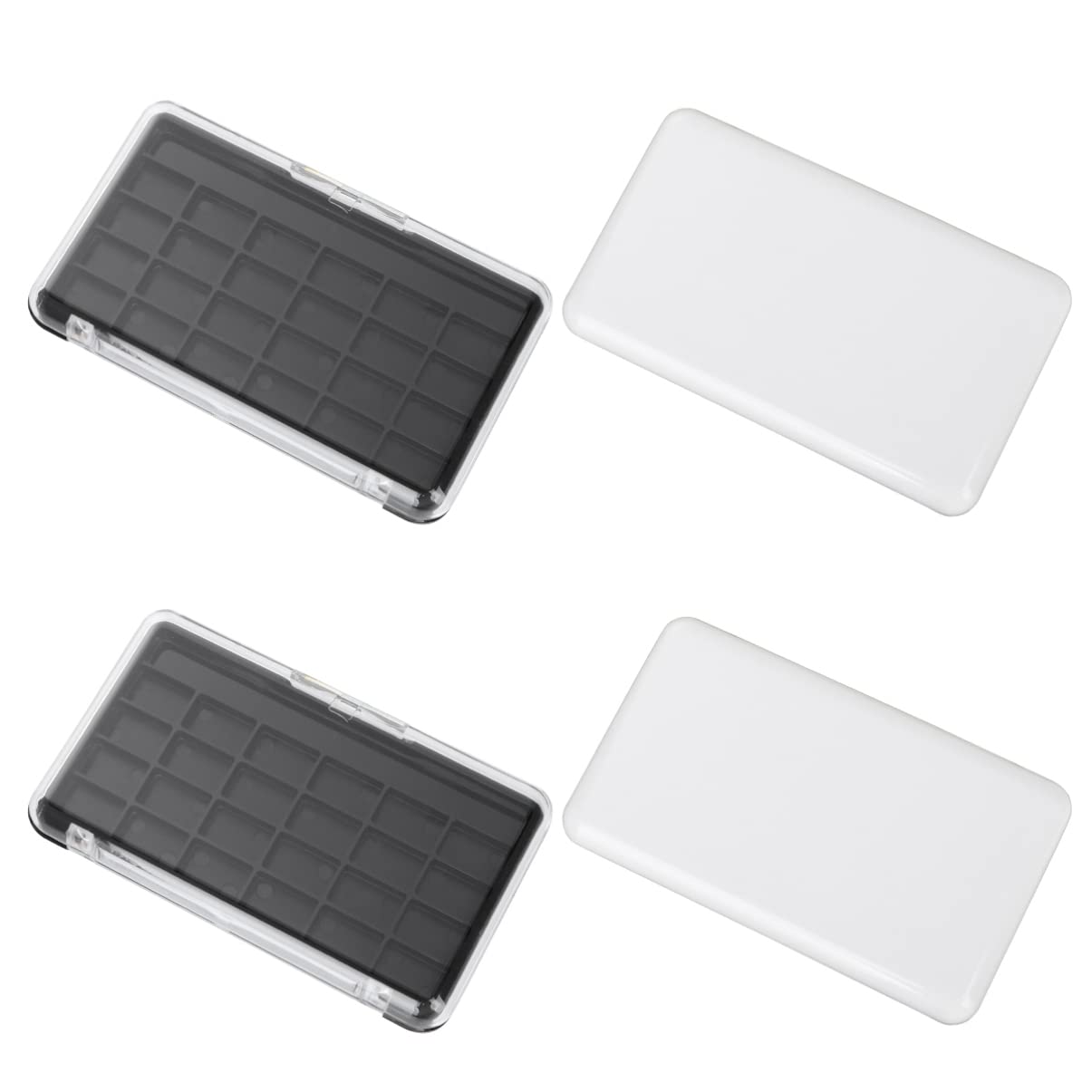 KALLORY 4-Piece Empty Makeup Palette Set - 24 Grids Eyeshadow & Lipstick Pans, Refillable Makeup Storage Box for Professional Artists & DIY Beauty - Perfect for Travel, Home Use & Salon Organization