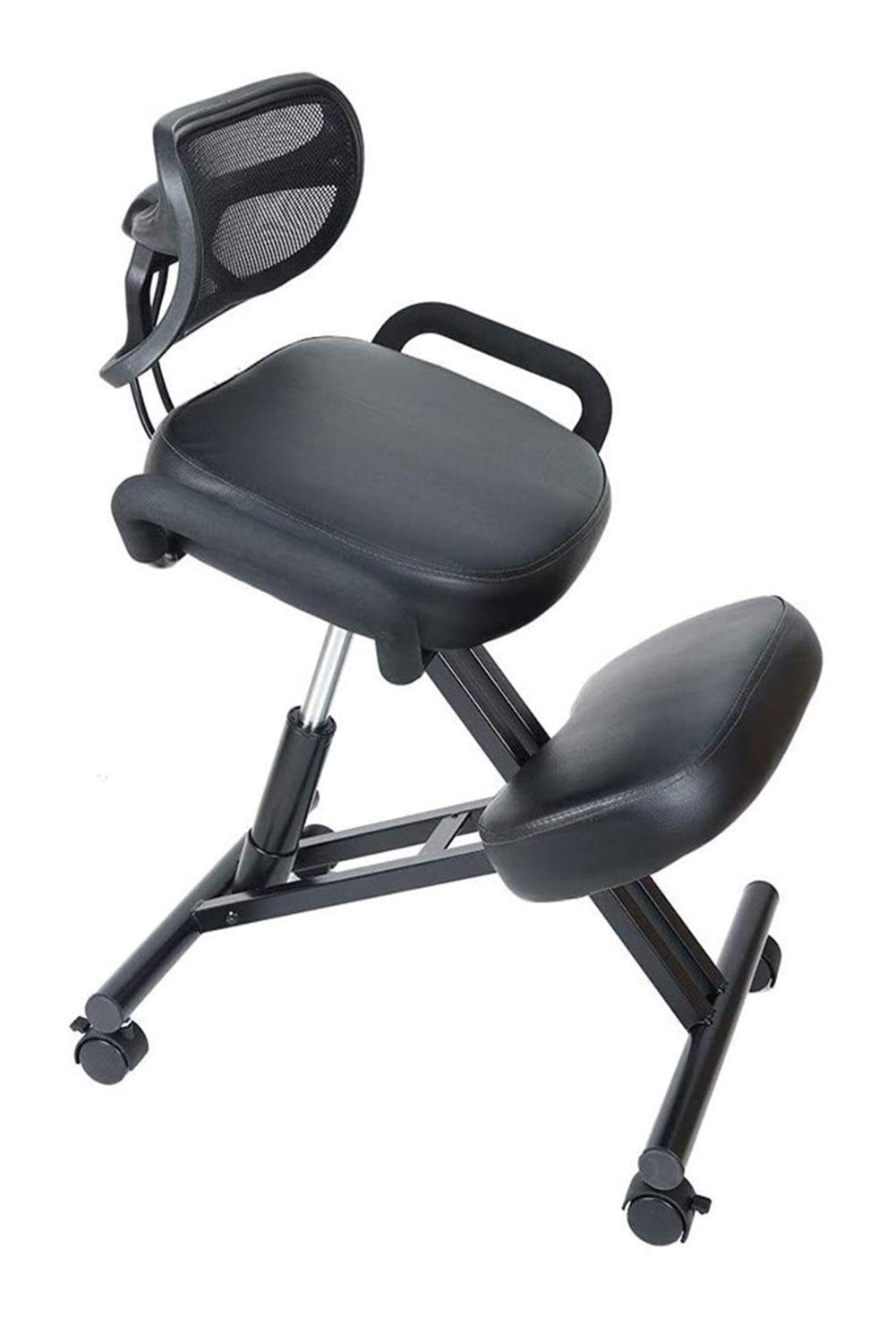 Ergonomic Kneeling Chair for Office - Adjustable Posture Correcting Stool with Backrest for Back Pain Relief & Orthopedic Support - Perfect for Home, Office & Meditation Use