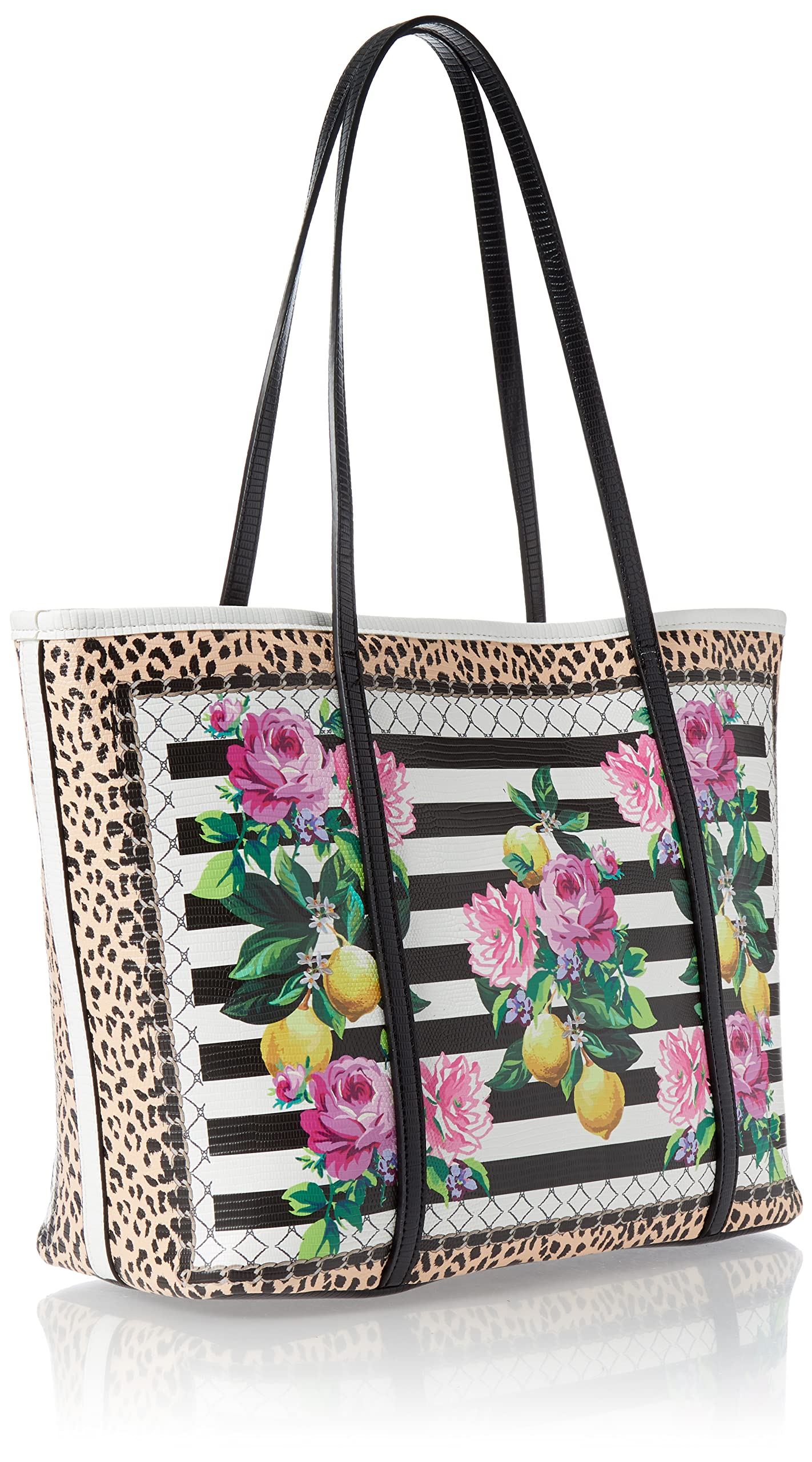 Betsey Johnson Black and White Amazing Tote Bag - Stylish Large Shoulder Bag for Women, Perfect for Work, Travel, and Everyday Use