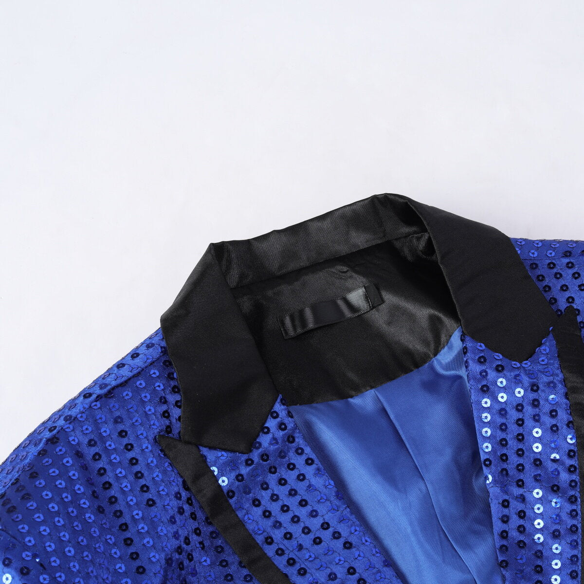 Elegant Blue Sequin Embellished Swallowtail Coat for Women - Perfect for Evening Gala, Prom, and Special Occasions