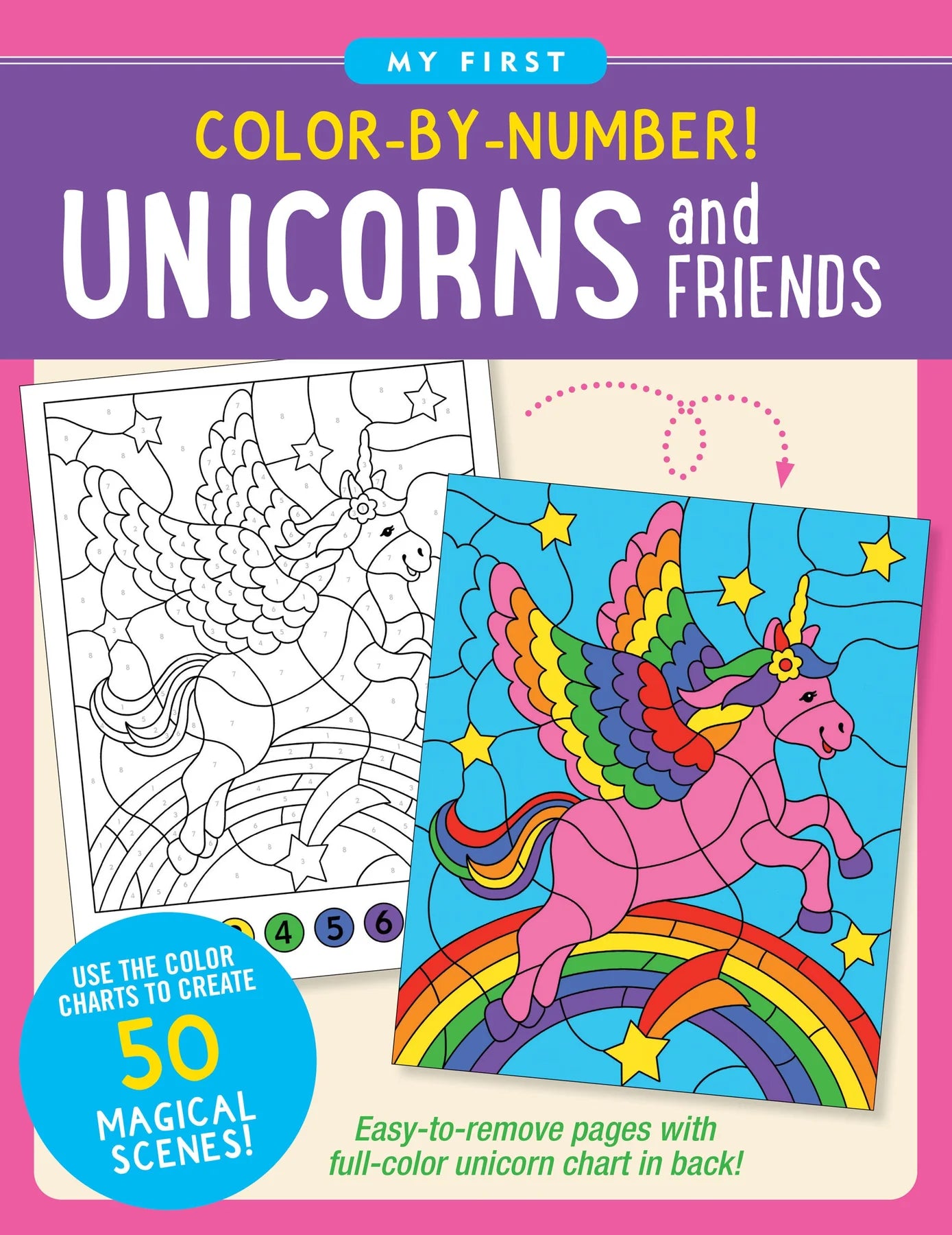 Color By Number Unicorns & Friends - Fun Coloring Book for Kids, Stress Relief & Creativity - Perfect for Home, School & Travel Activities