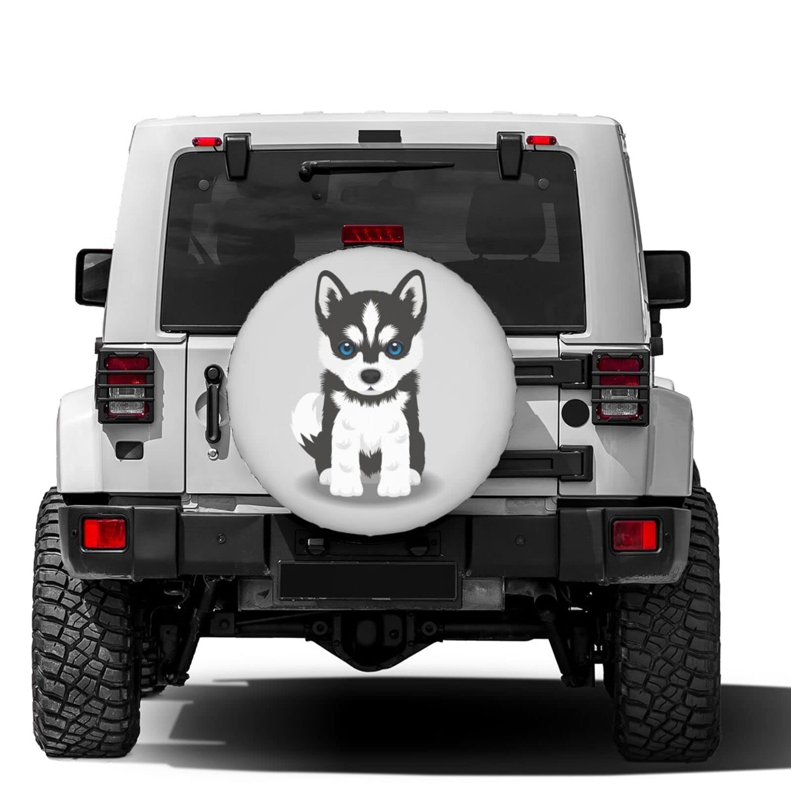 Siberian Husky Puppy Spare Tire Cover - 14 Inch Dustproof Wheel Protector for Trailers, RVs, SUVs & Vehicles | Perfect for Outdoor Adventures & Road Trips