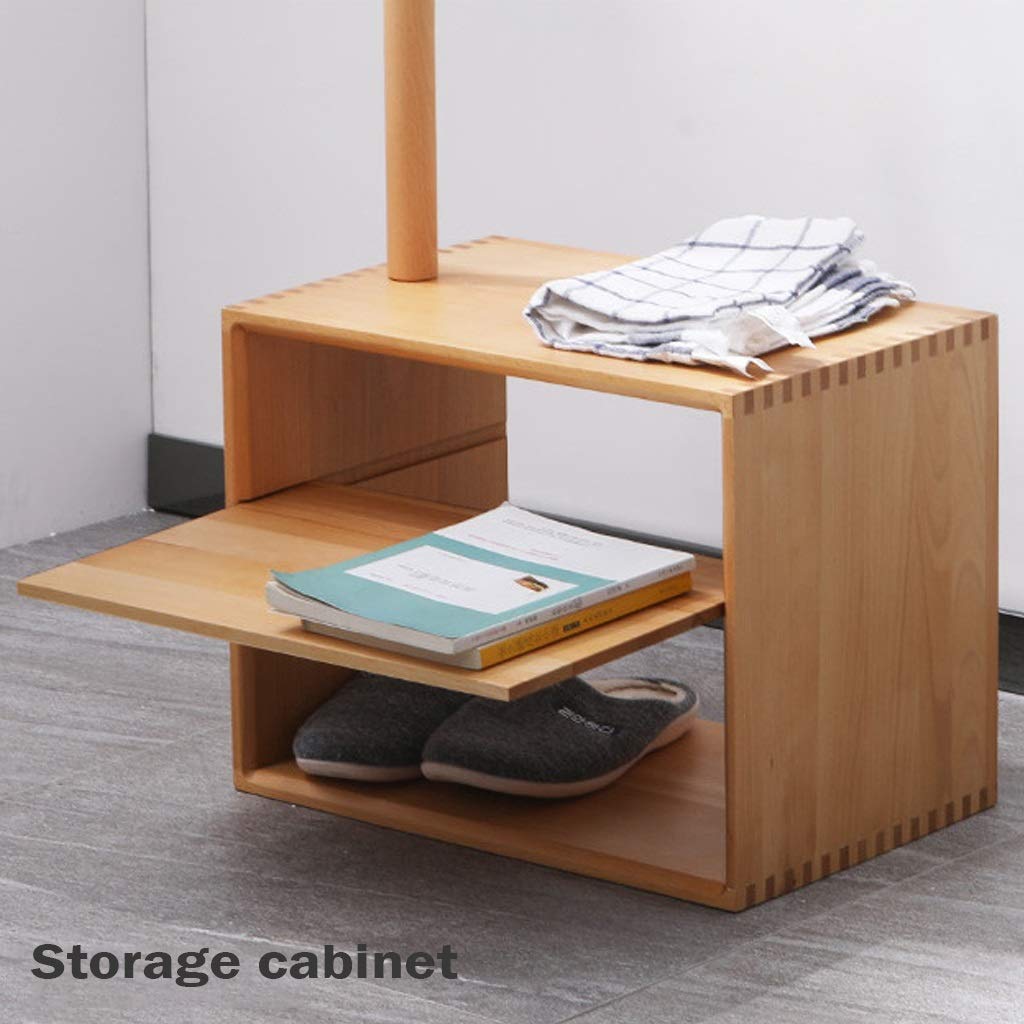 Modern Wooden Freestanding Coat Rack Shoe Bench with 6 Hooks - Multifunctional Entryway Storage Cabinet for Hallway, Bedroom & Office - Industrial Style Shoe Rack Organizer (Brown) - Perfect for Small Spaces & Home Organization