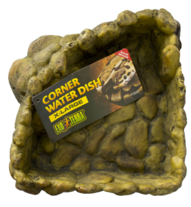 Exo Terra Corner Water Dish X Large - Reptile Water Bowl for Lizards, Snakes & Amphibians - Perfect for Terrariums & Vivariums - Durable & Easy to Clean