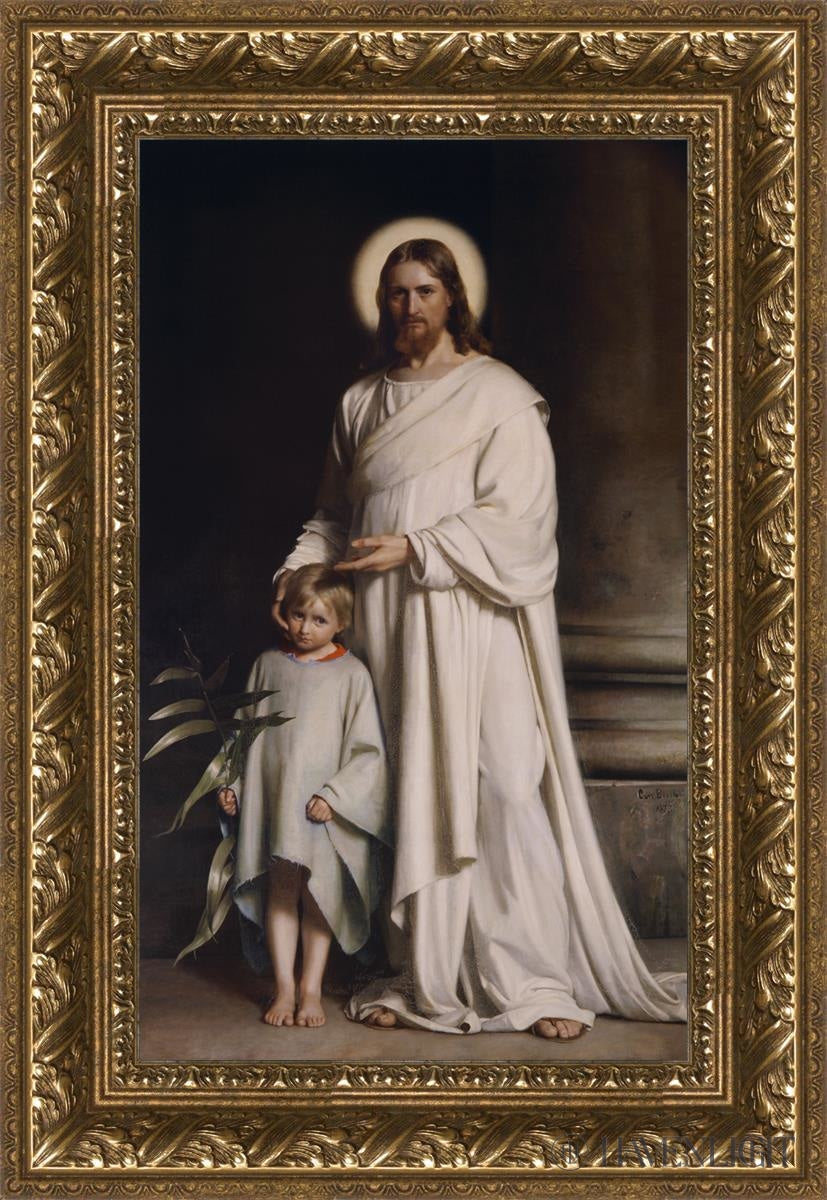 Christ With Boy By Carl Bloch - Religious Wall Art, Christian Home Decor, Biblical Painting for Living Room & Church