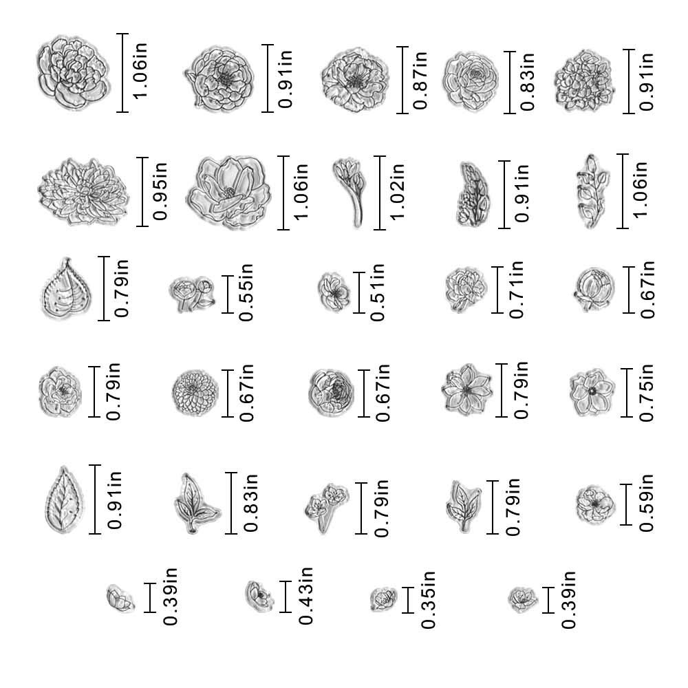 Leaves Flowers Clear Stamp Set for Card Making, DIY Scrapbooking & Photo Album Crafting - Transparent Rubber Stamps for Greeting Cards, Invitations, Journaling and Home Decor Projects
