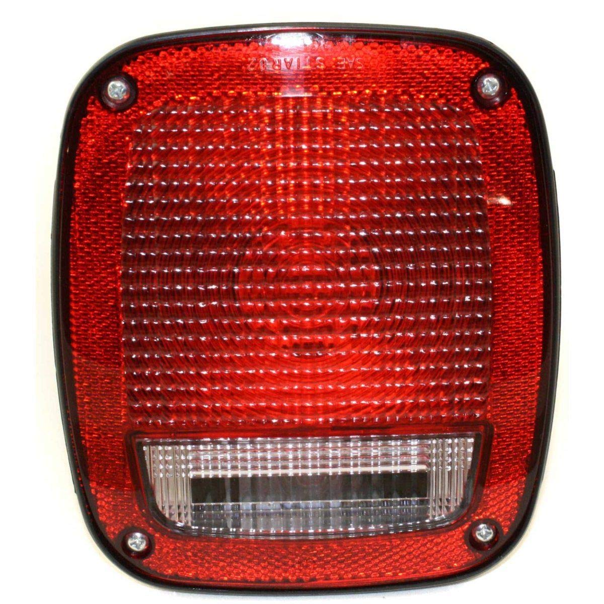 1976-1980 Jeep CJ5 Left Side Halogen Tail Light Assembly - Black Interior with Bulbs Included | Durable Replacement for Off-Road Adventures & Night Driving