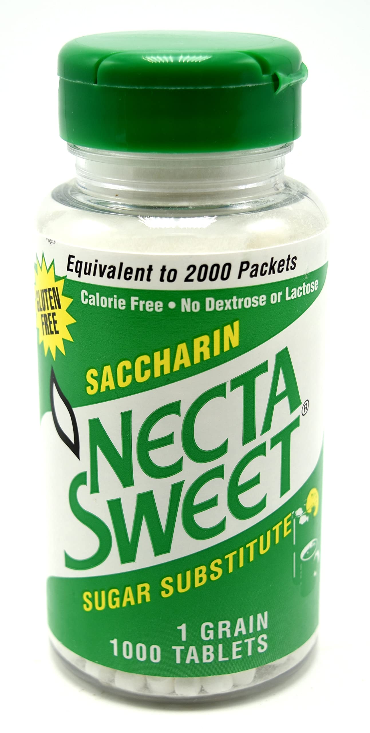 Necta Sweet Saccharin Tablets - 1 Grain Sugar Substitute (1000 Tablets per Bottle, Pack of 20) | Ideal for Baking, Coffee, Tea & Low-Calorie Diets
